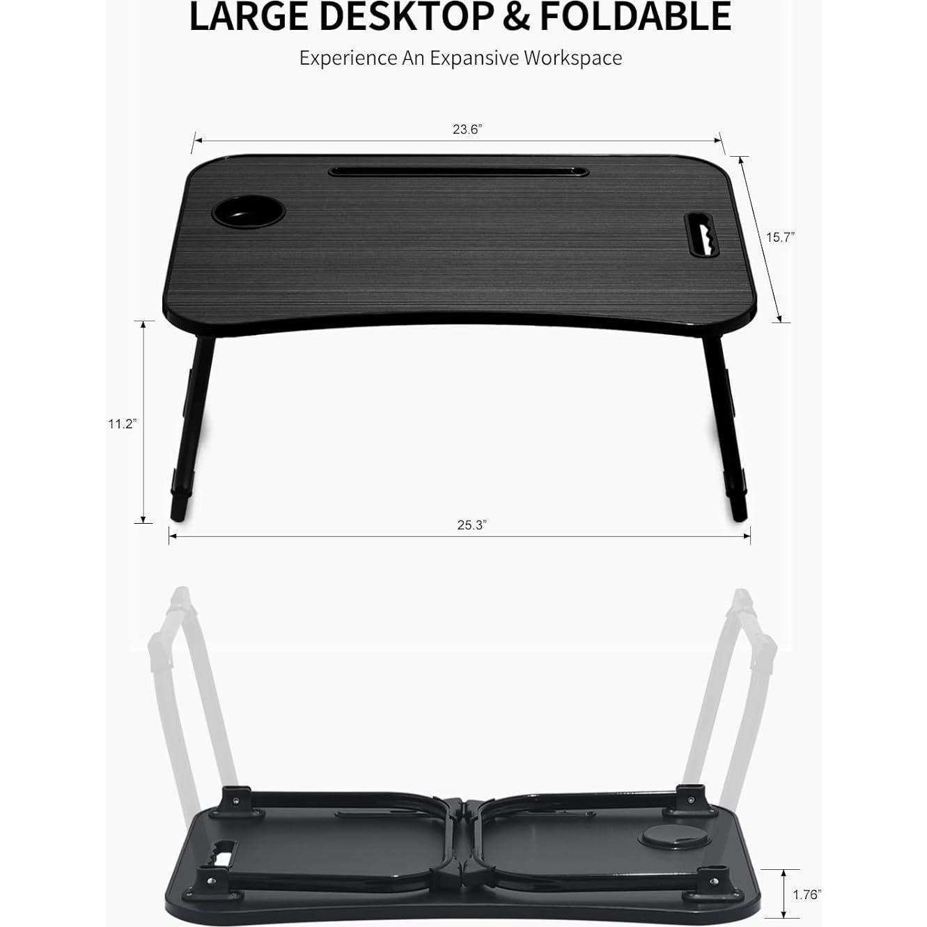 Escritorio Plegable para Laptop ZEAPTAC Negro 60x40cm