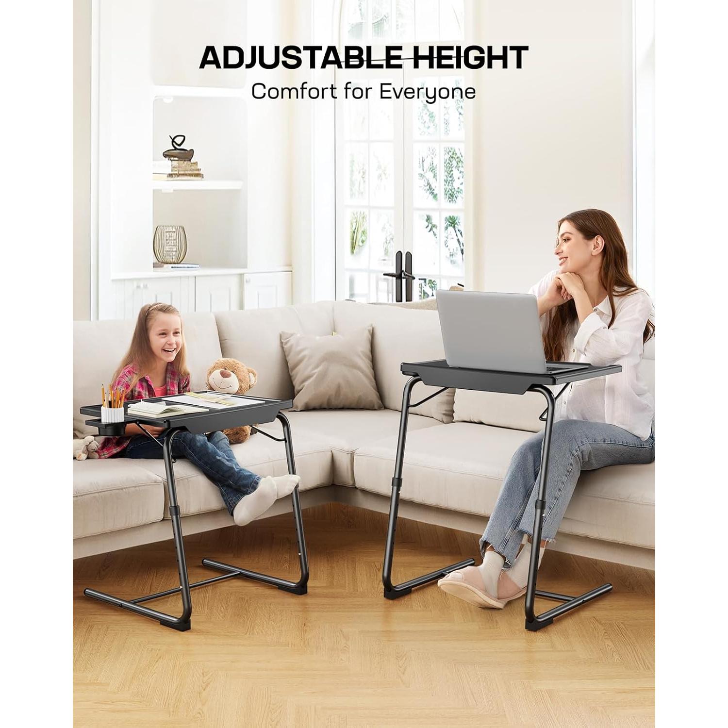 Mesa de Bandeja Multifuncional LORYERGO Lett01BK2 Ajustable