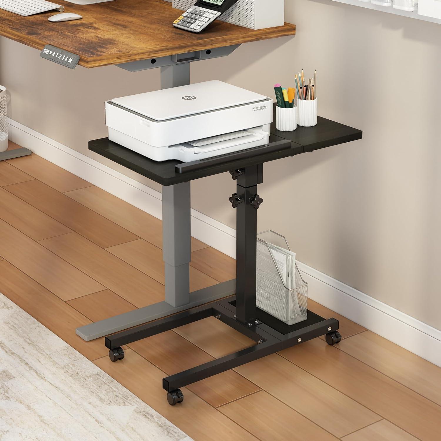 TigerDad Mobile Adjustable Height Laptop Stand PC Portable Laptop Swivel Table Rolling Table with Wheels Caster and Mouse Pad (Dekuwood)