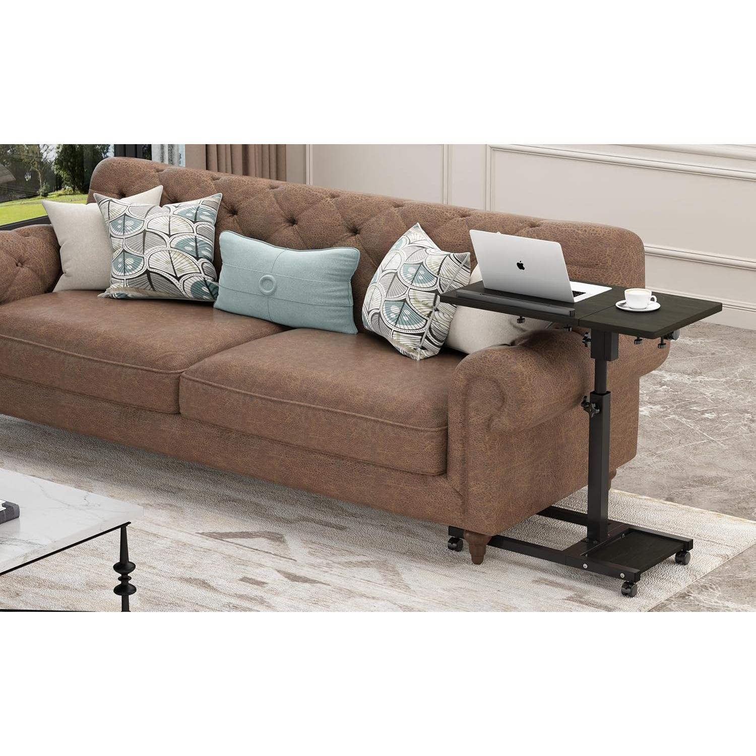 TigerDad Mobile Adjustable Height Laptop Stand PC Portable Laptop Swivel Table Rolling Table with Wheels Caster and Mouse Pad (Dekuwood)