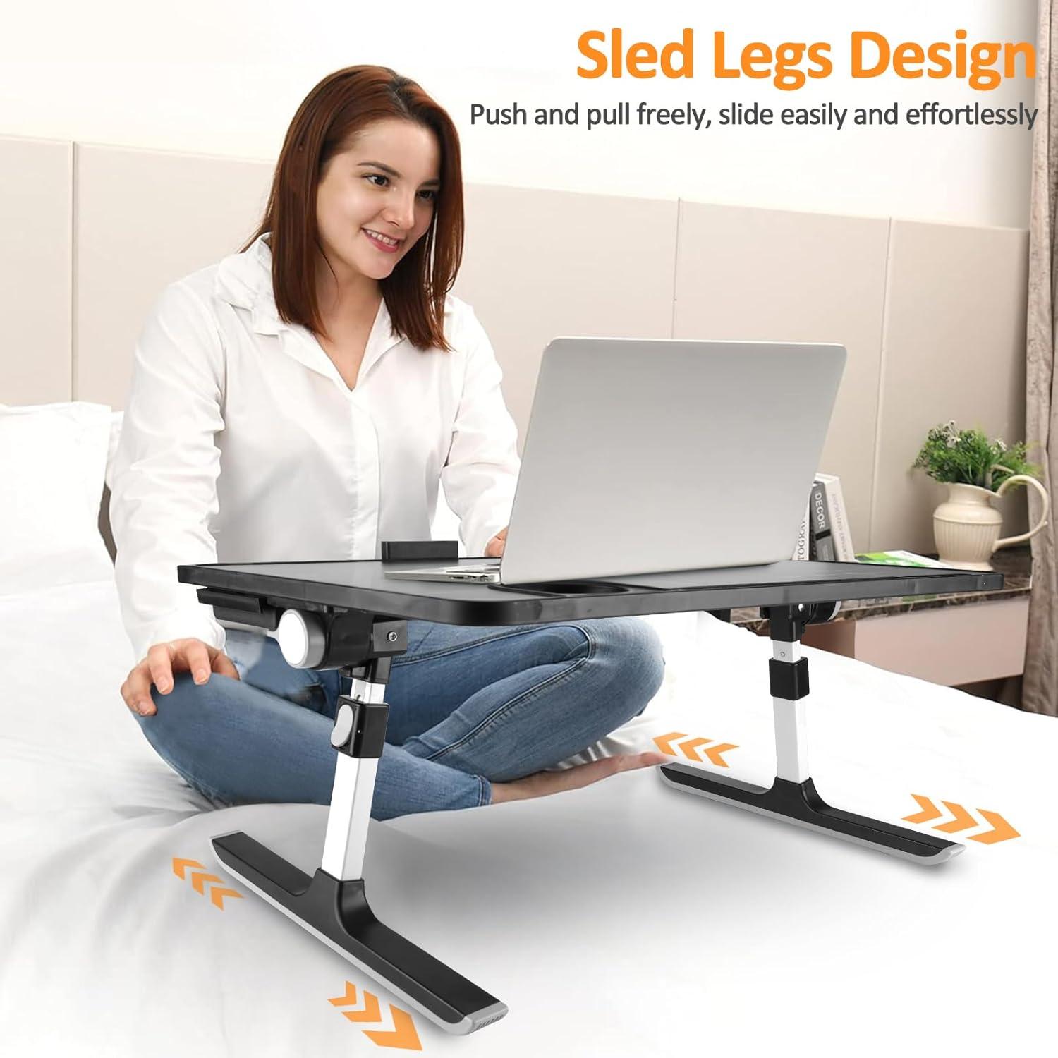 Mesa de Regazo Ajustable WONSAR 60x40 cm con Cajón y Portavasos