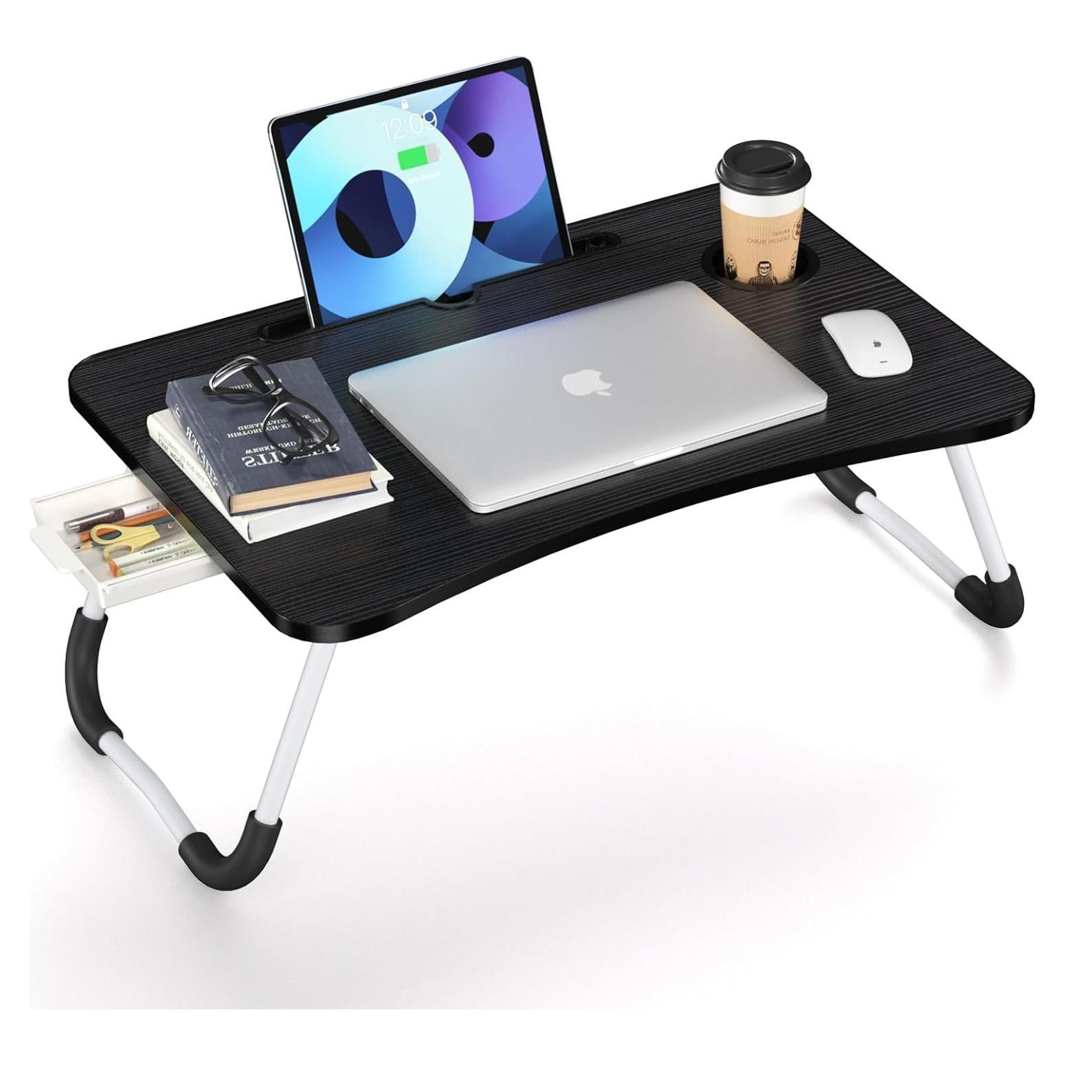 Mesa de cama portátil plegable Mayyol - Soporte para taza y tablet