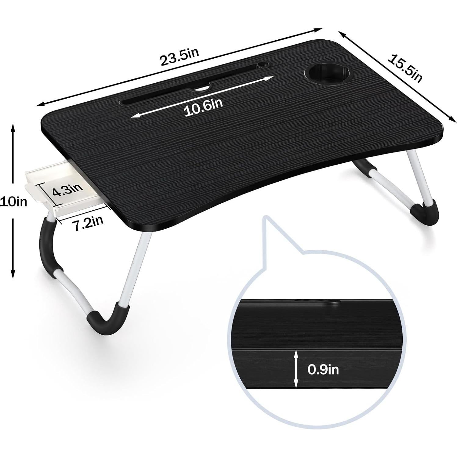 Mesa de cama portátil plegable Mayyol - Soporte para taza y tablet