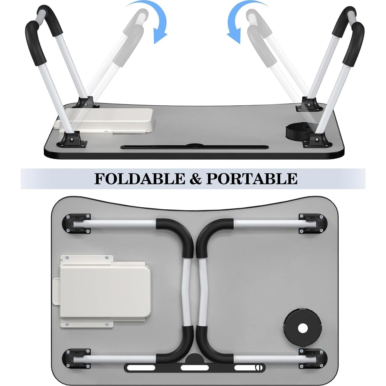 Mesa de cama portátil plegable Mayyol - Soporte para taza y tablet