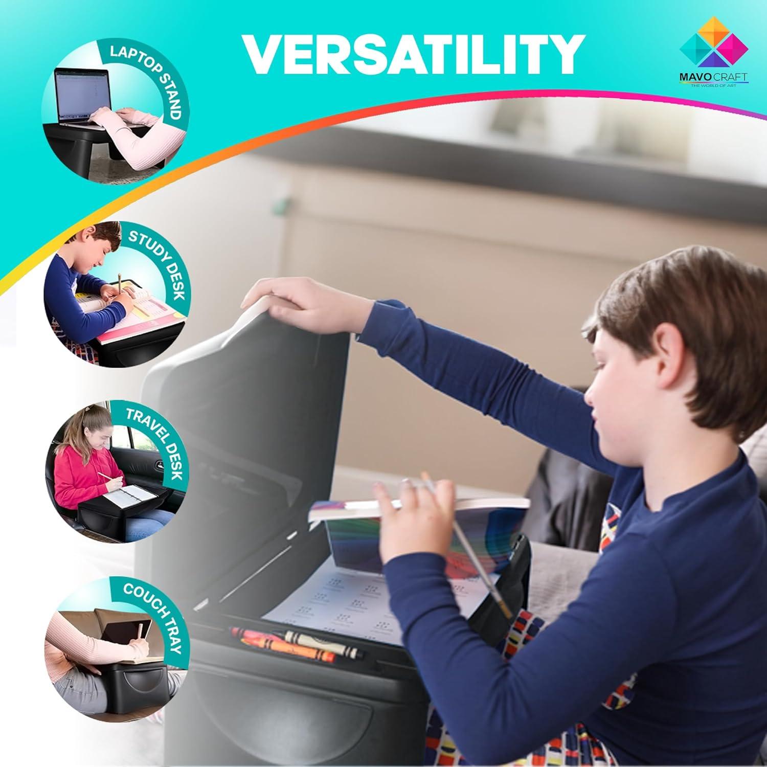 Escritorio Plegable Mavo Craft Negro con Almacenamiento 44.5x30.5cm