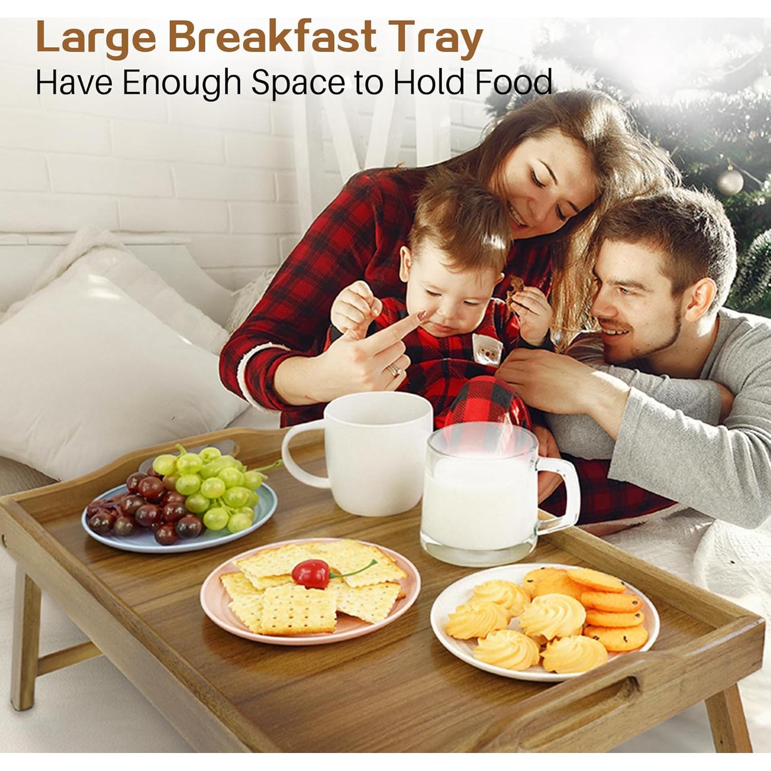 Mesa Bandeja de Cama Utoplike Acacia 50.8x33.4 cm Plegable