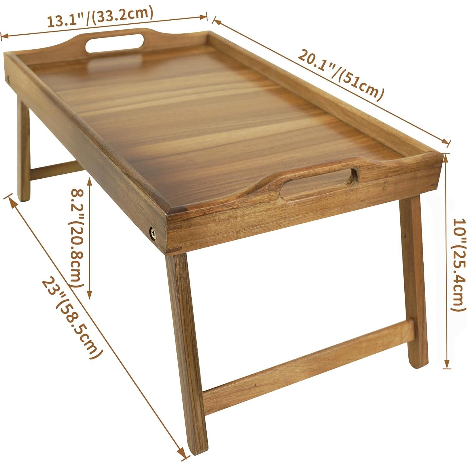Mesa Bandeja de Cama Utoplike Acacia 50.8x33.4 cm Plegable