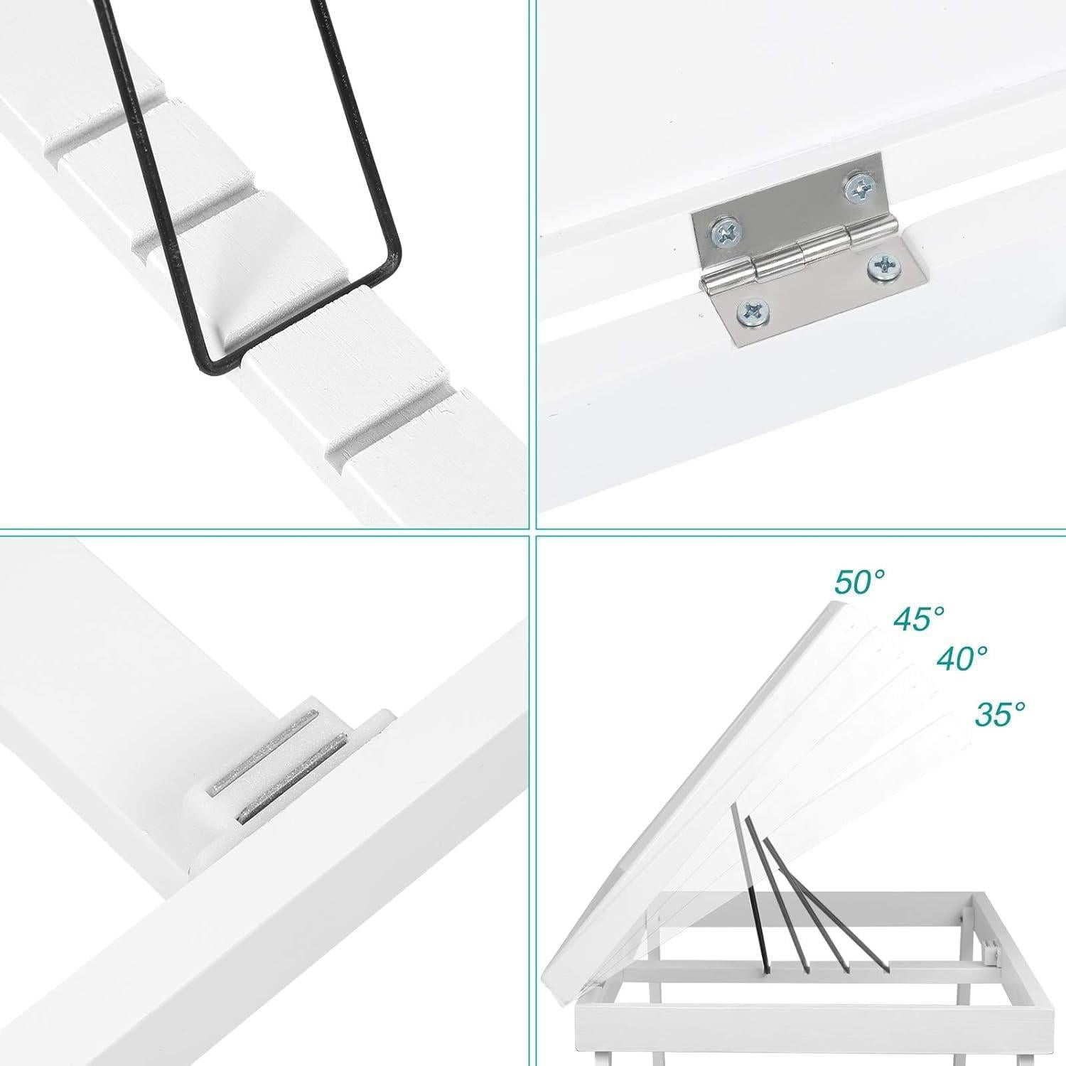 Mesa de cama ajustable Artmeer para desayuno y laptop - Negro