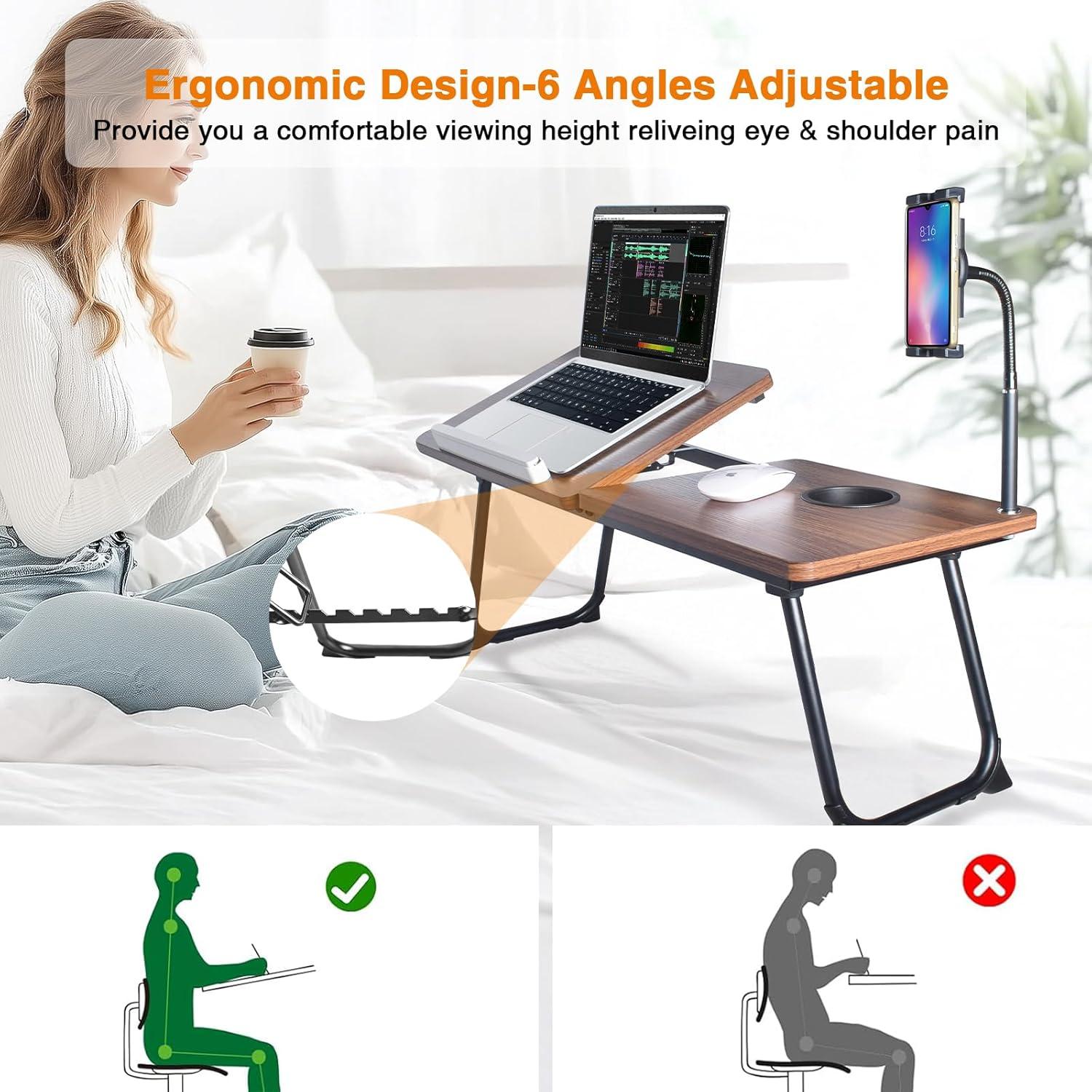 Escritorio Portátil Wishacc para Laptop con Soporte Teléfono