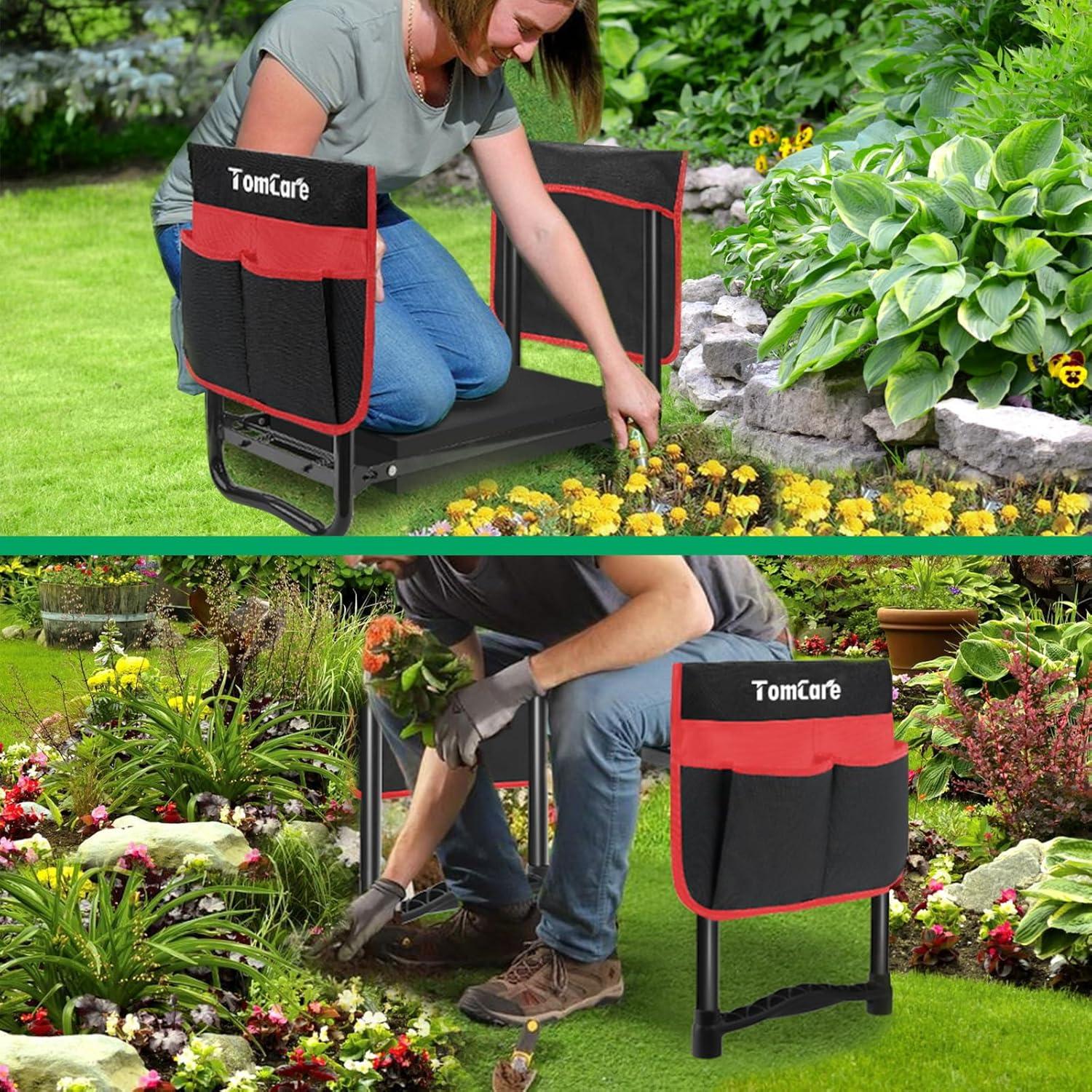 Rodillo y Asiento de Jardín TomCare 27 cm Almohadilla Suave Plegable