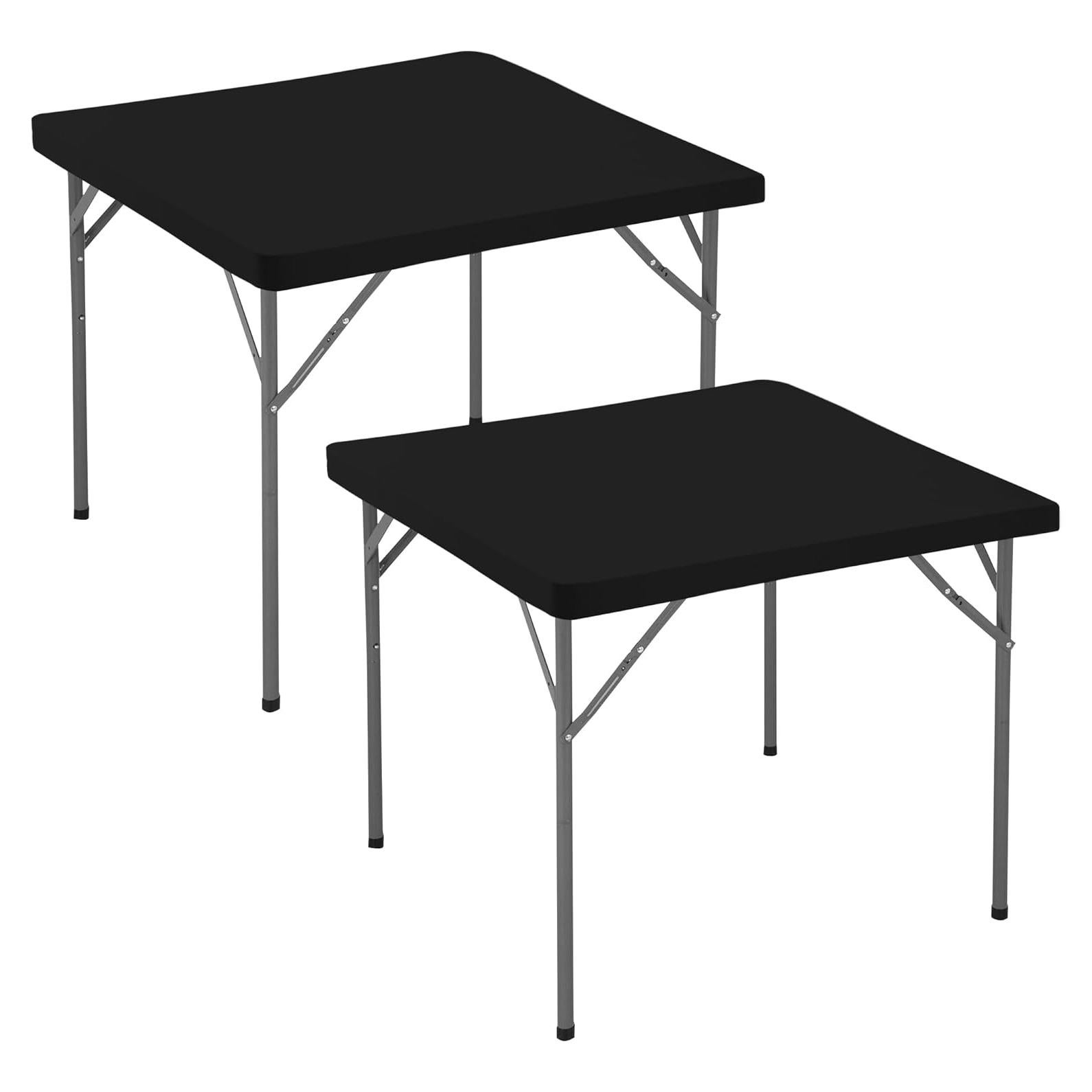 Mantel Cuadrado Ajustado Enjoyidea Negro 86.36x86.36 cm - 2 Piezas