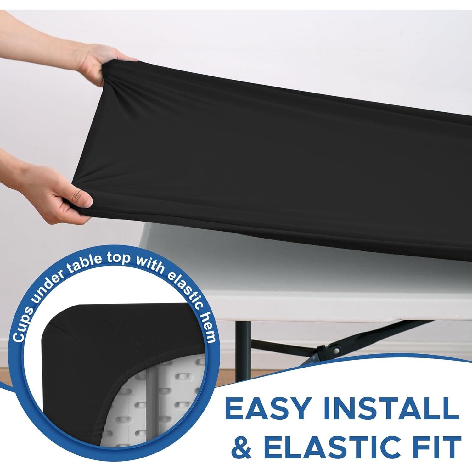 Mantel Cuadrado Ajustado Enjoyidea Negro 86.36x86.36 cm - 2 Piezas