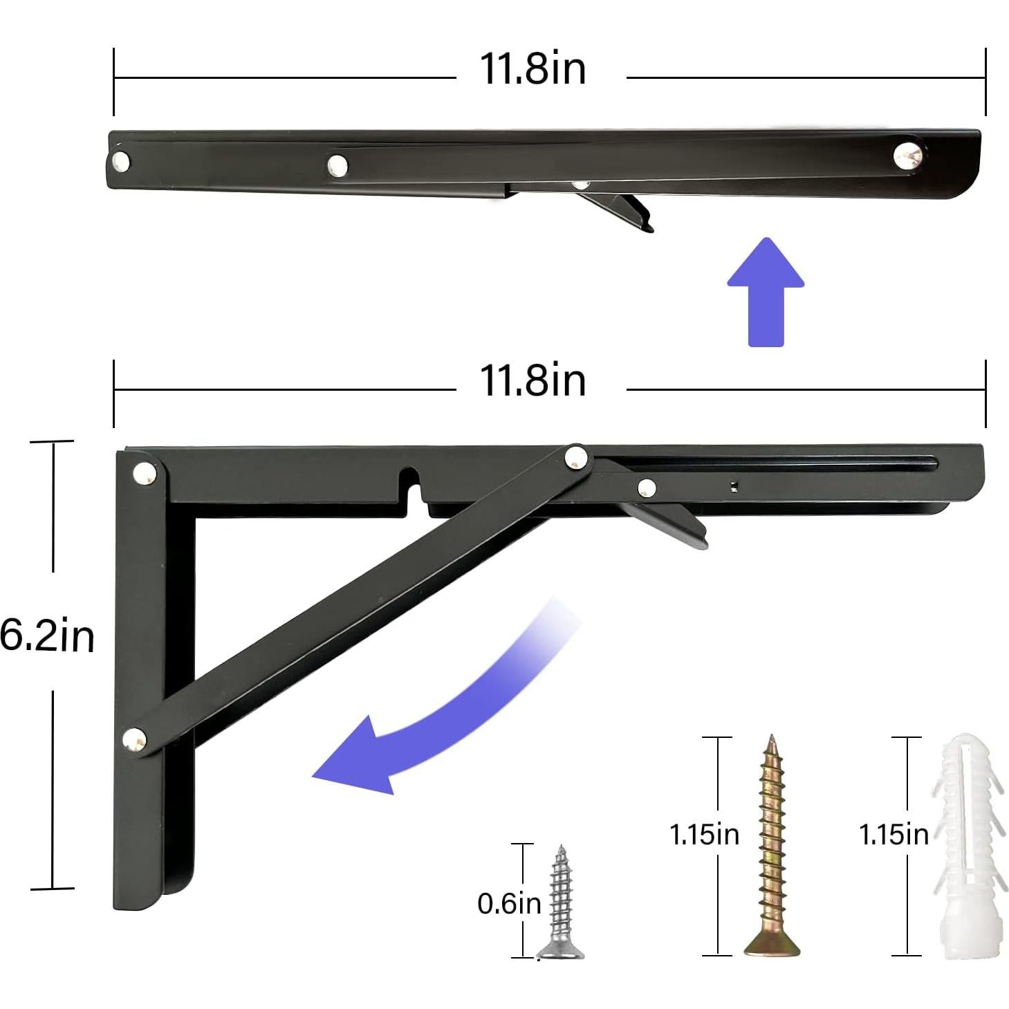 Soportes de estantería plegables Medach 30 cm 4 Pcs alta resistencia
