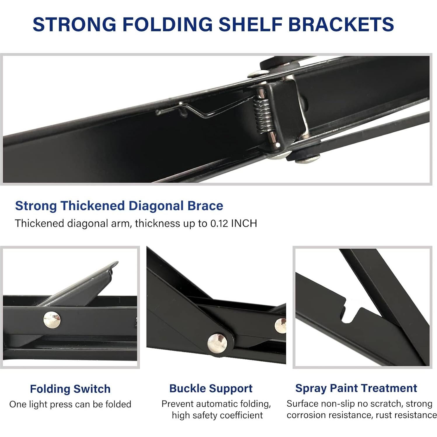 Soportes de estantería plegables Medach 30 cm 4 Pcs alta resistencia