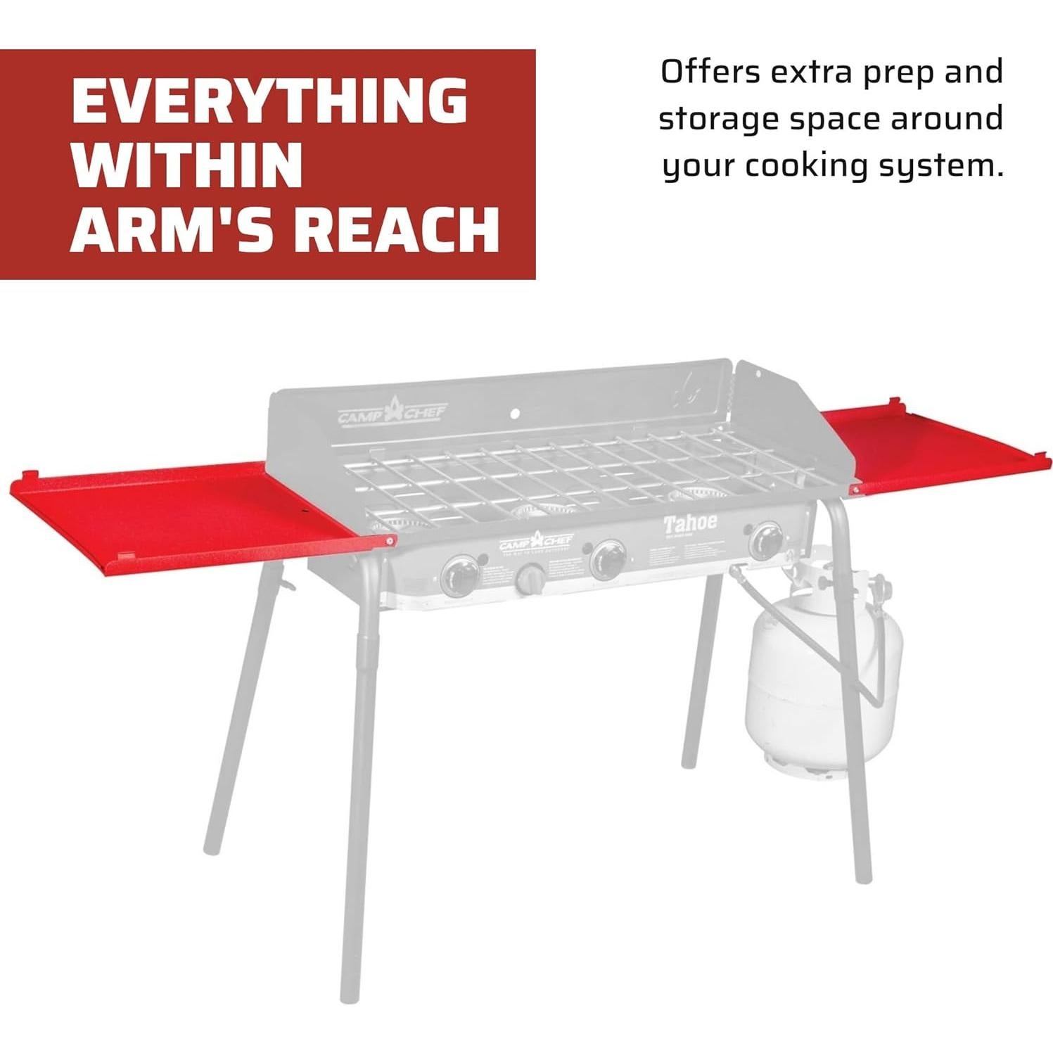 Estantes Laterales Plegables Camp Chef para Estufas 3 Quemadores