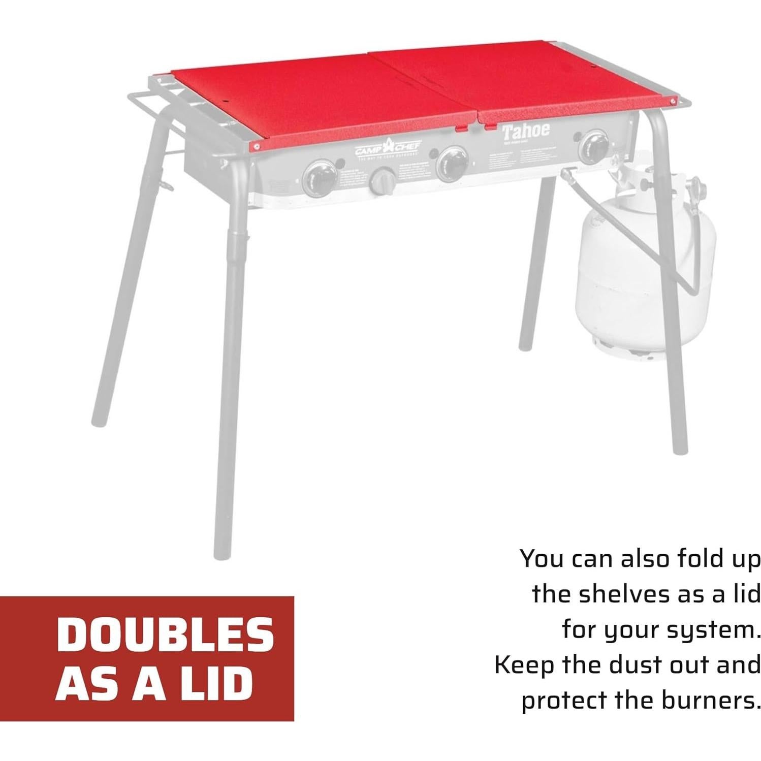 Estantes Laterales Plegables Camp Chef para Estufas 3 Quemadores