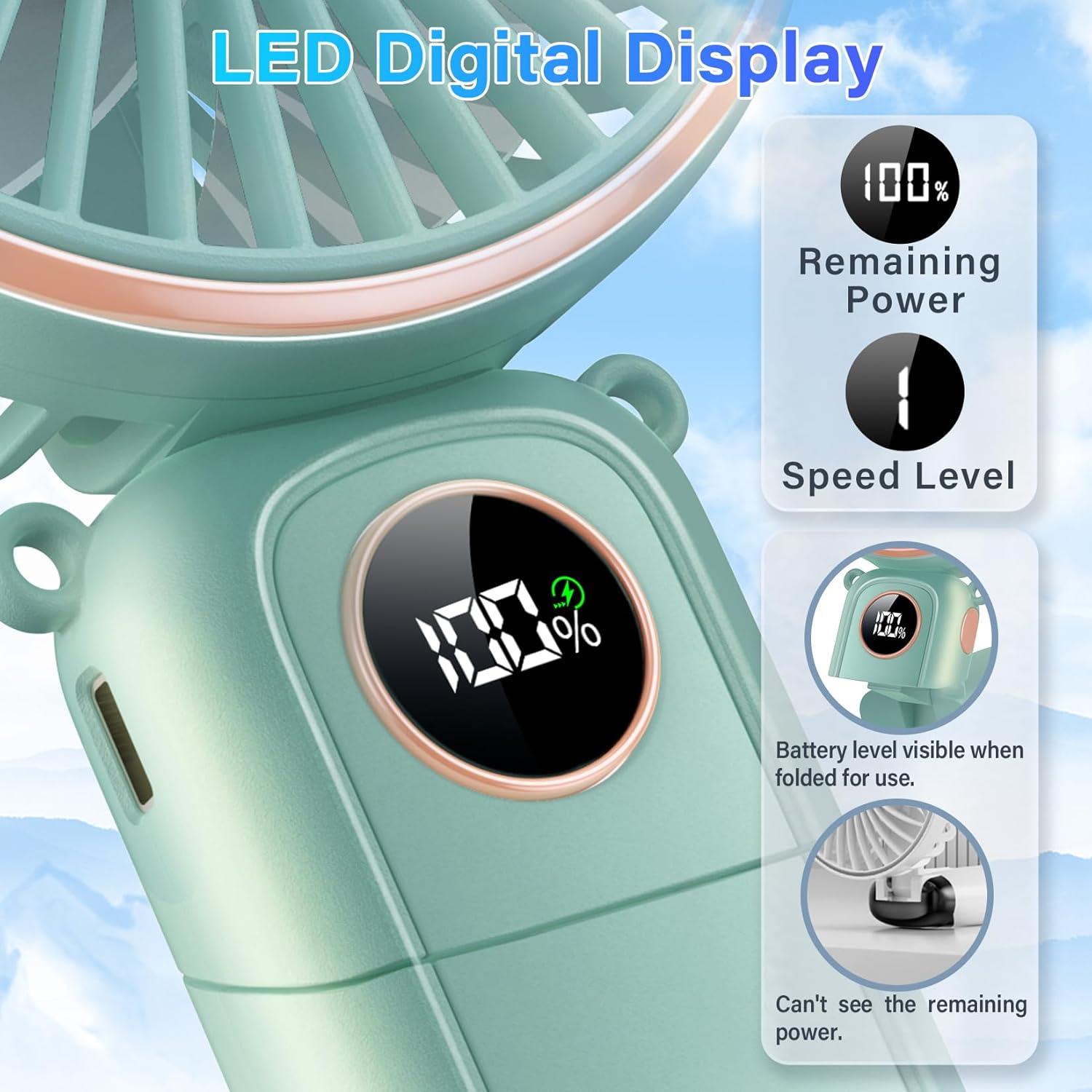 Ventilador Portátil CRISLEX 5200mAh Recargable USB 6 Velocidades