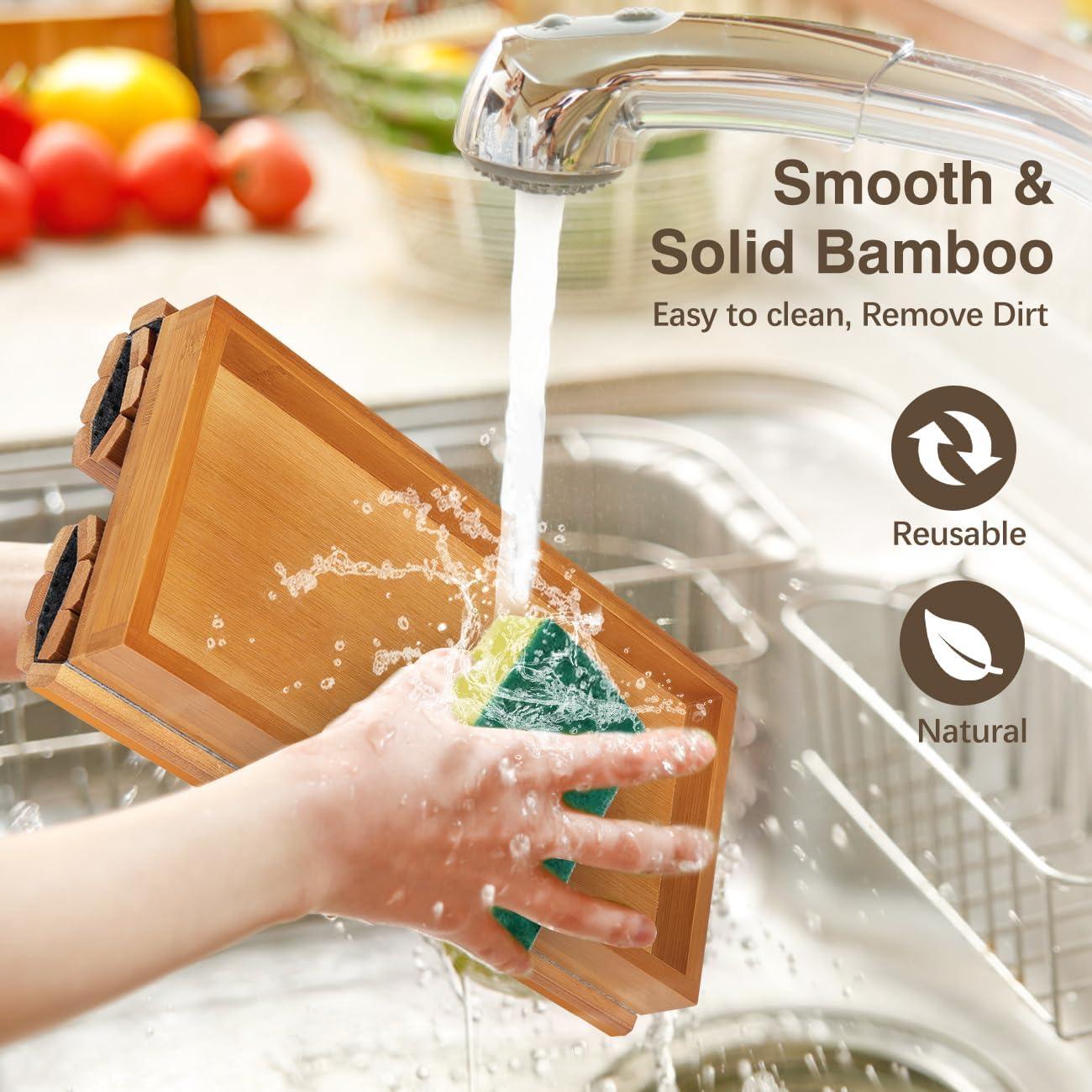 Mesa de bandeja para sofá Kssiaz de bambú antideslizante