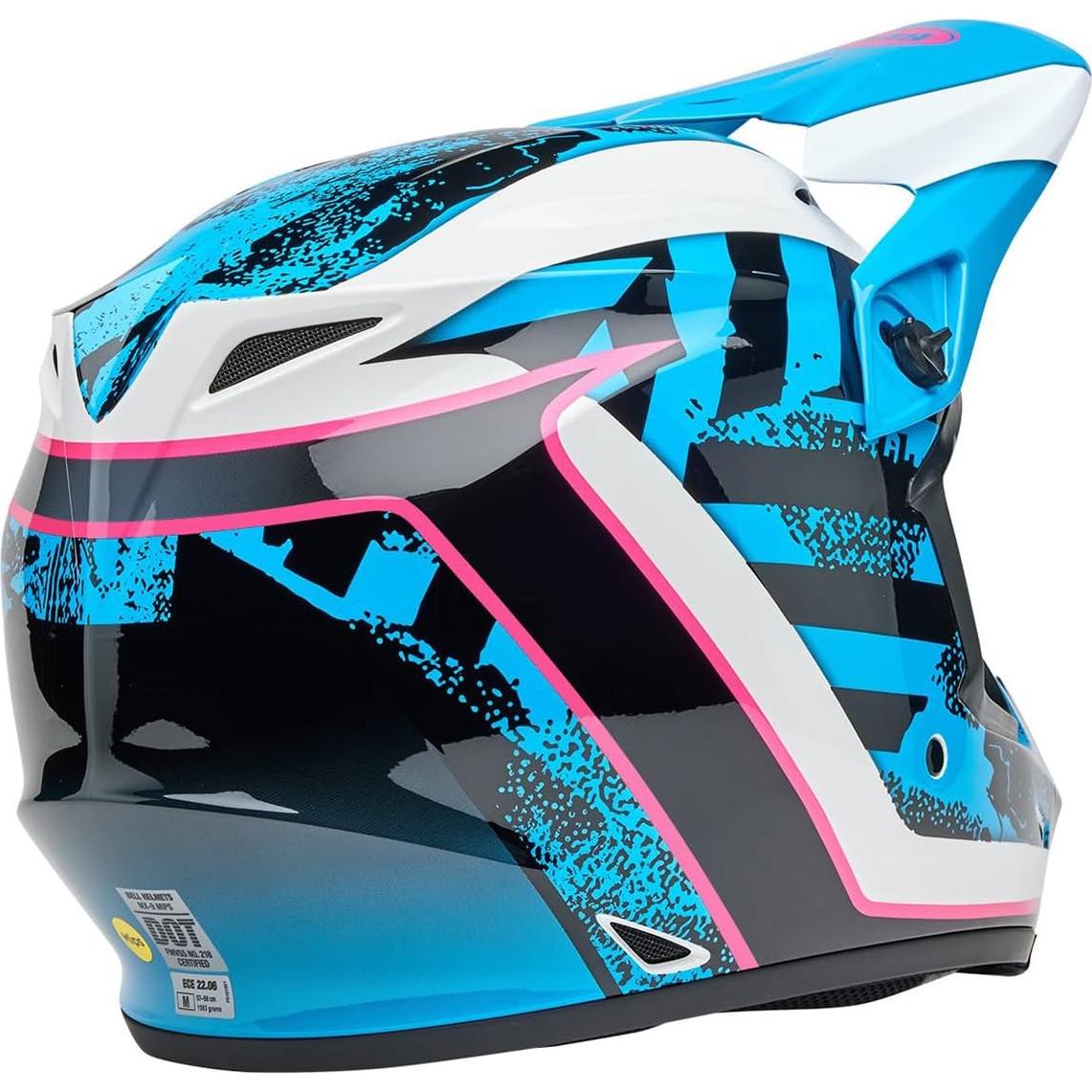 Casco de Motocross BELL MX-9 MIPS Azul/Rosa X-Large