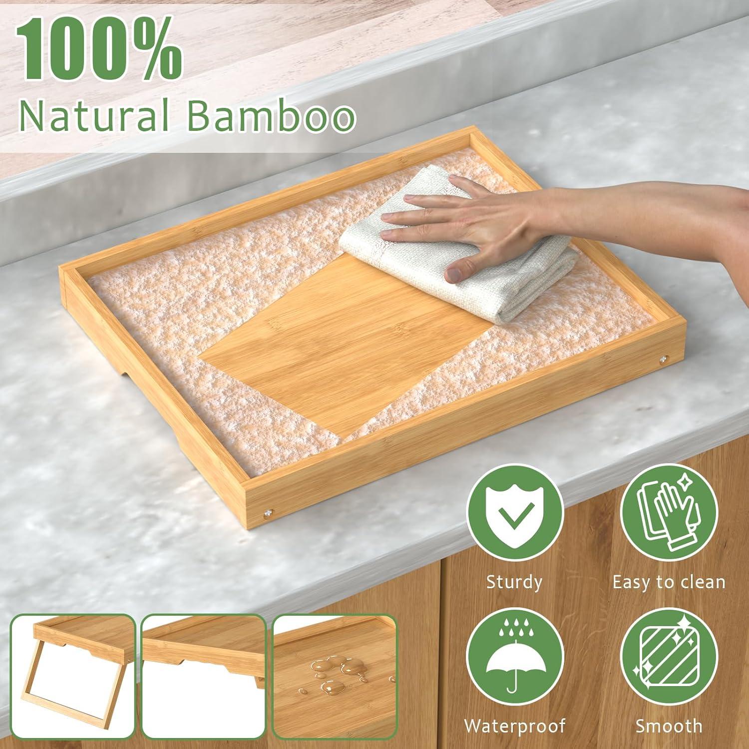 Mesa de cama plegable de bambú Promitop 2 piezas 40x30 cm