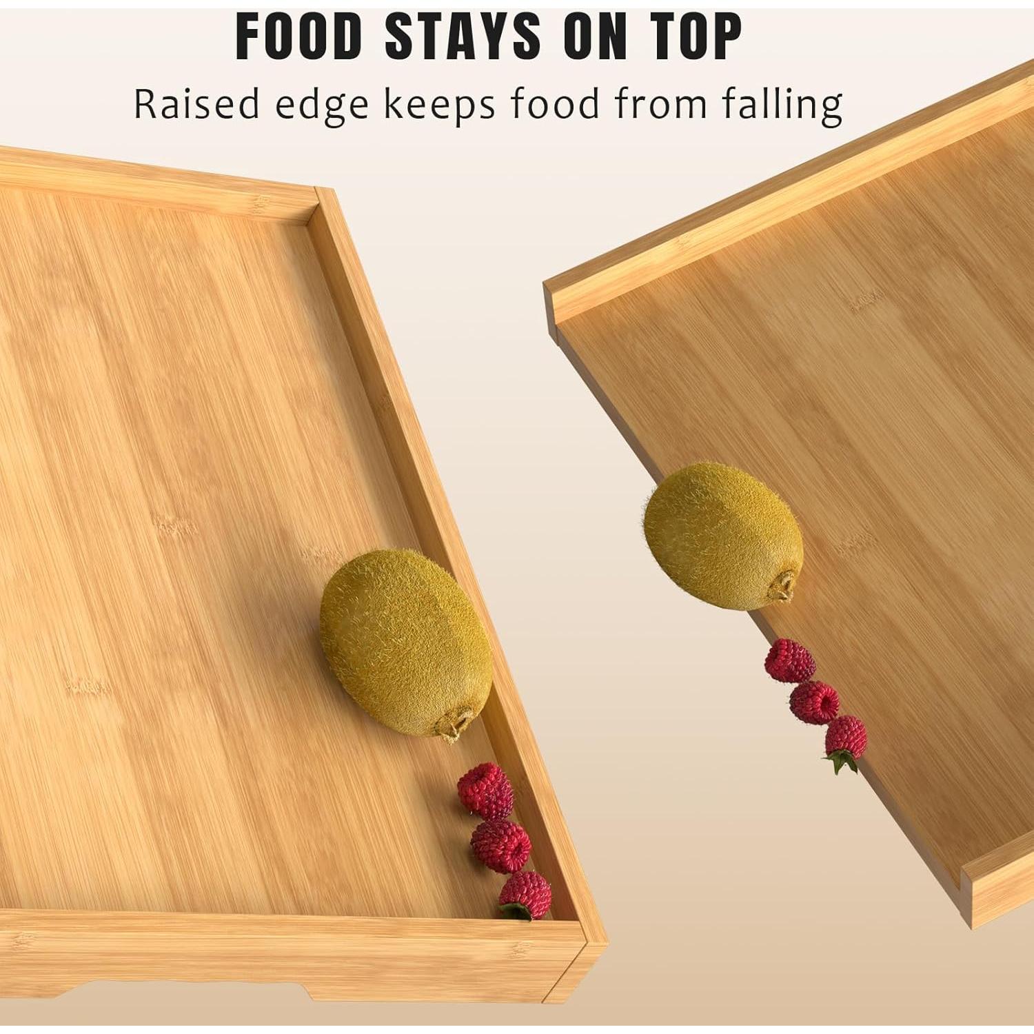 Mesa de cama plegable de bambú Promitop 2 piezas 40x30 cm