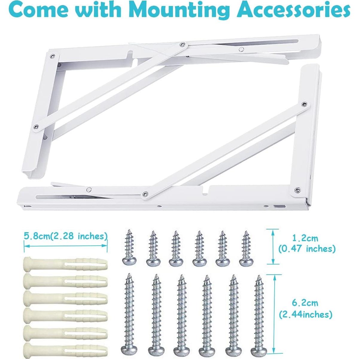 Soportes Plegables Blancos CUZURLUV 16" para Estantes 200 kg