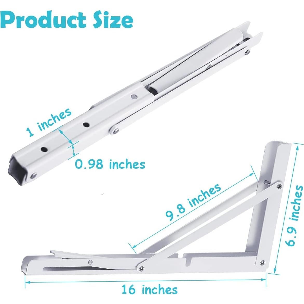 Soportes Plegables Blancos CUZURLUV 16" para Estantes 200 kg