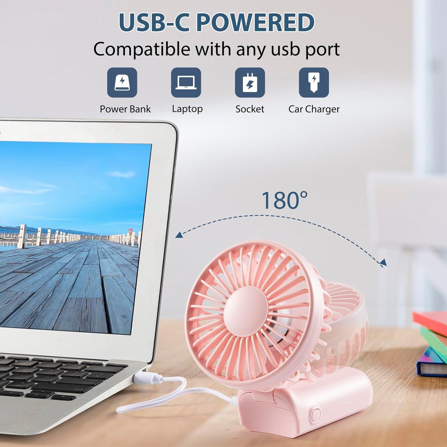 Ventilador Mini Portátil Leimaq F11 Recargable USB 5 Velocidades