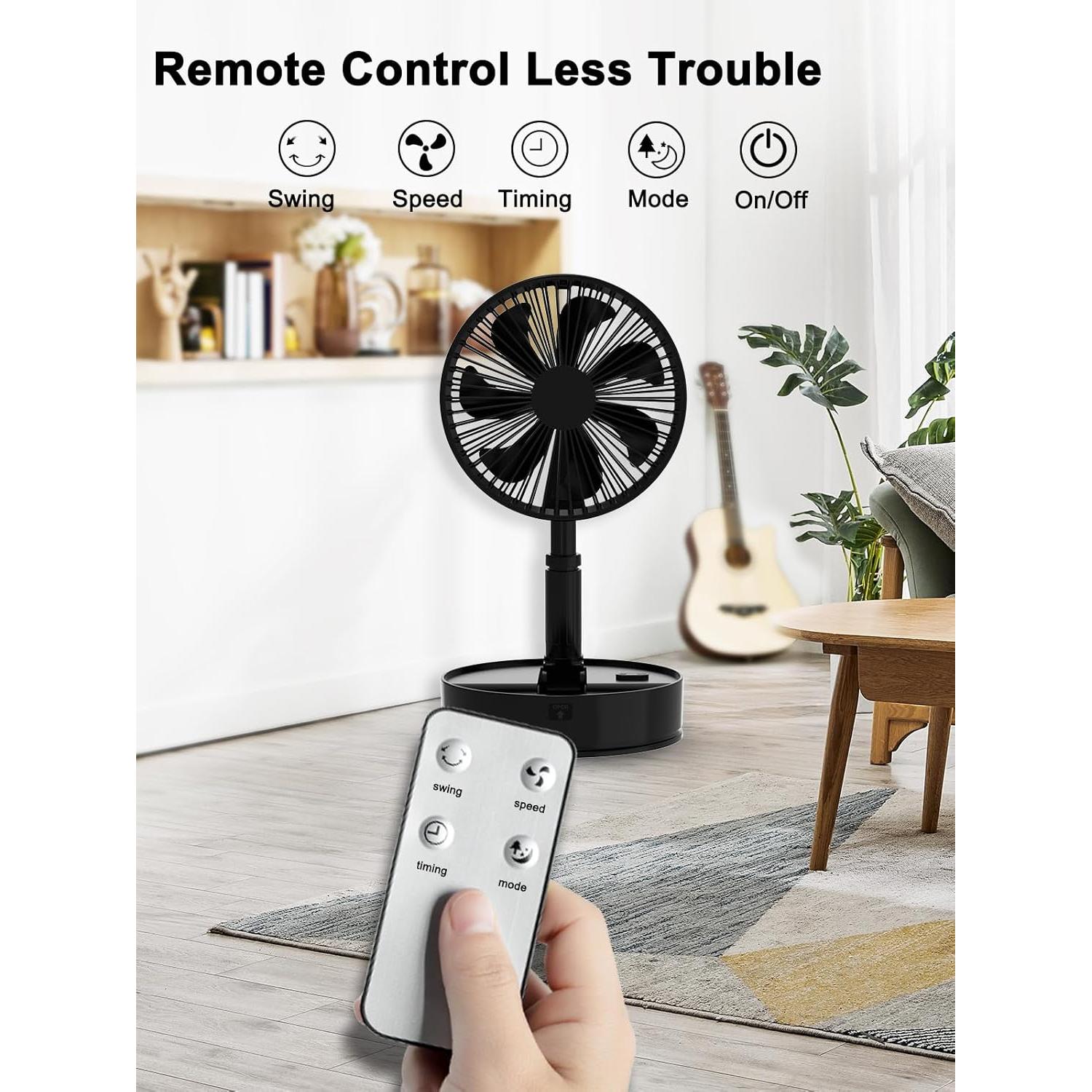 Ventilador Plegable UN UNITEDTIME 8" con Control Remoto 7200mAh