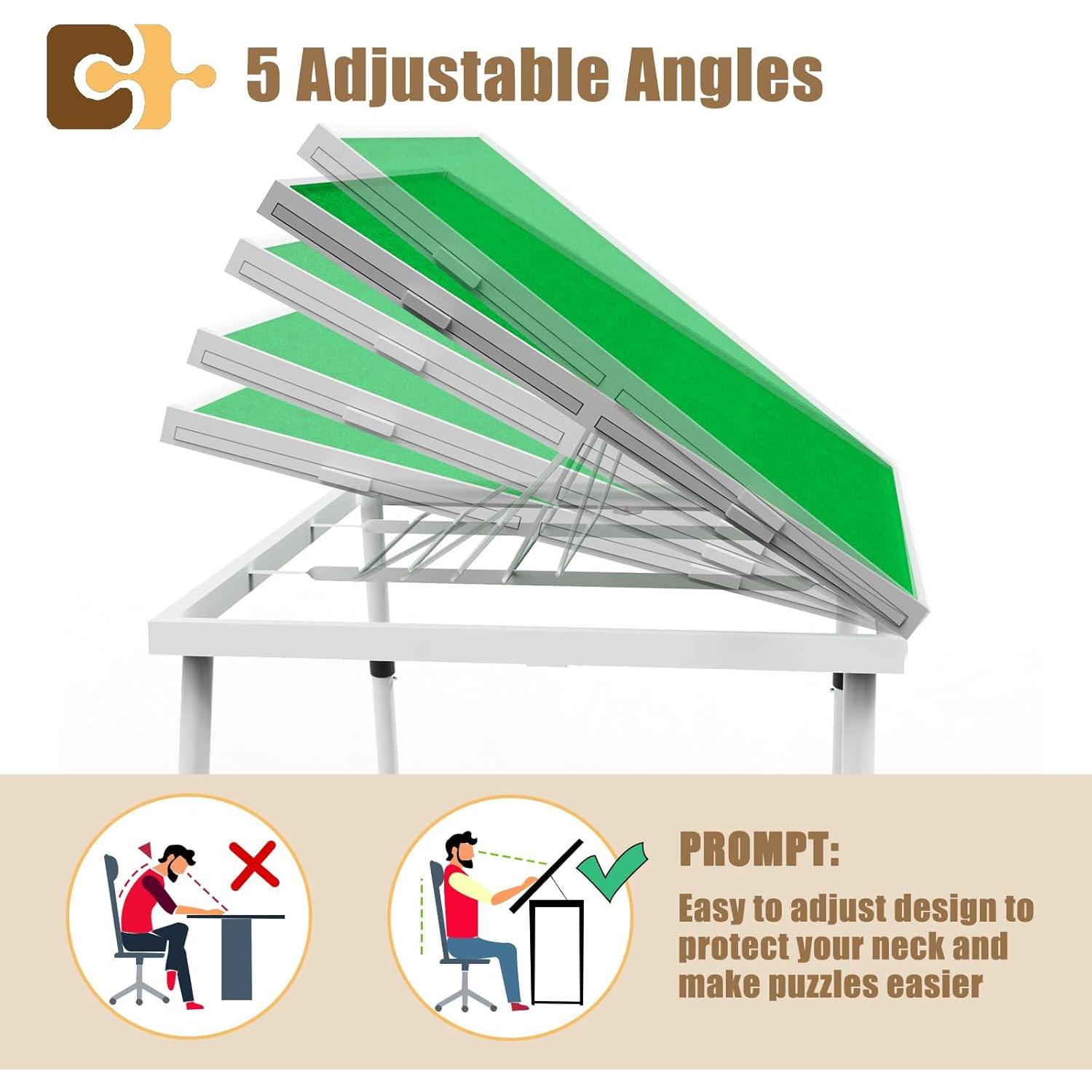 Mesa de Rompecabezas Ajustable Doerpuz 3 en 1 Plegable 88,9x66 cm