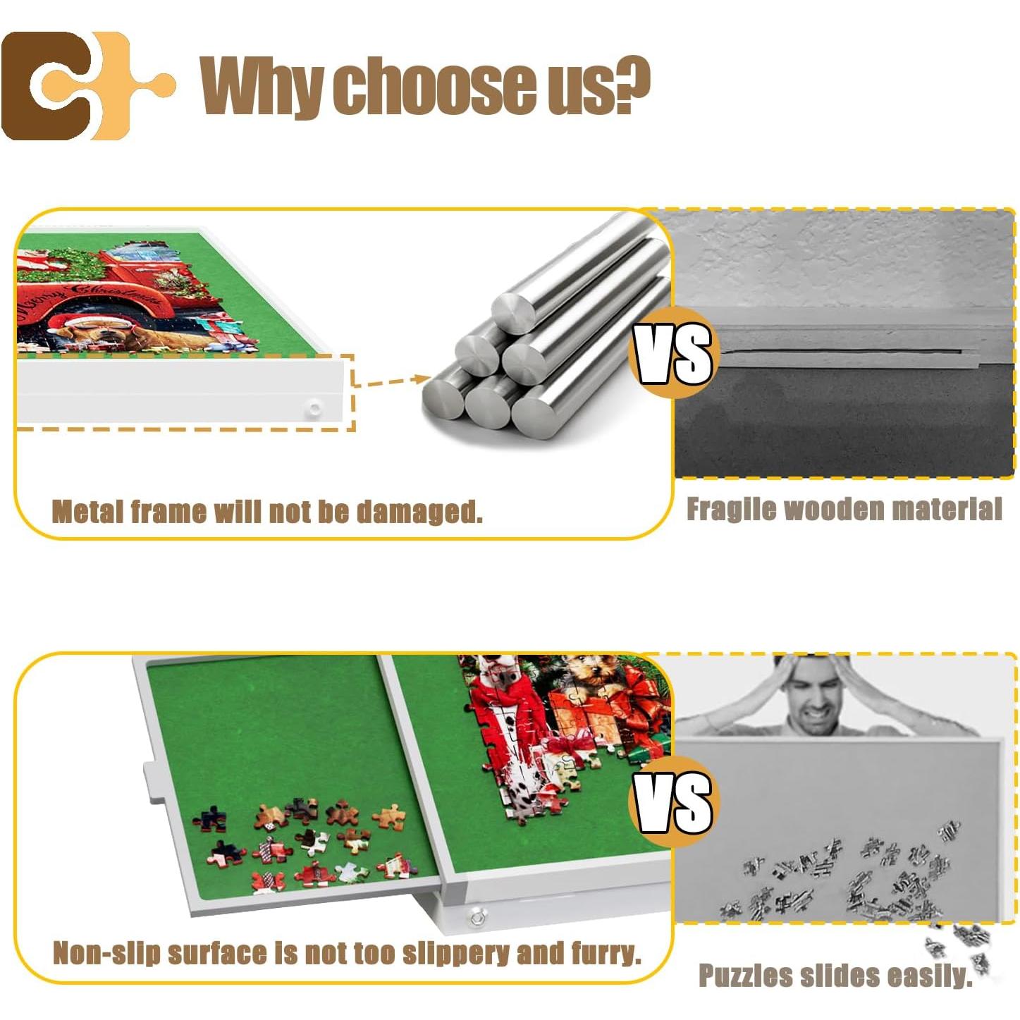 Mesa de Rompecabezas Ajustable Doerpuz 3 en 1 Plegable 88,9x66 cm