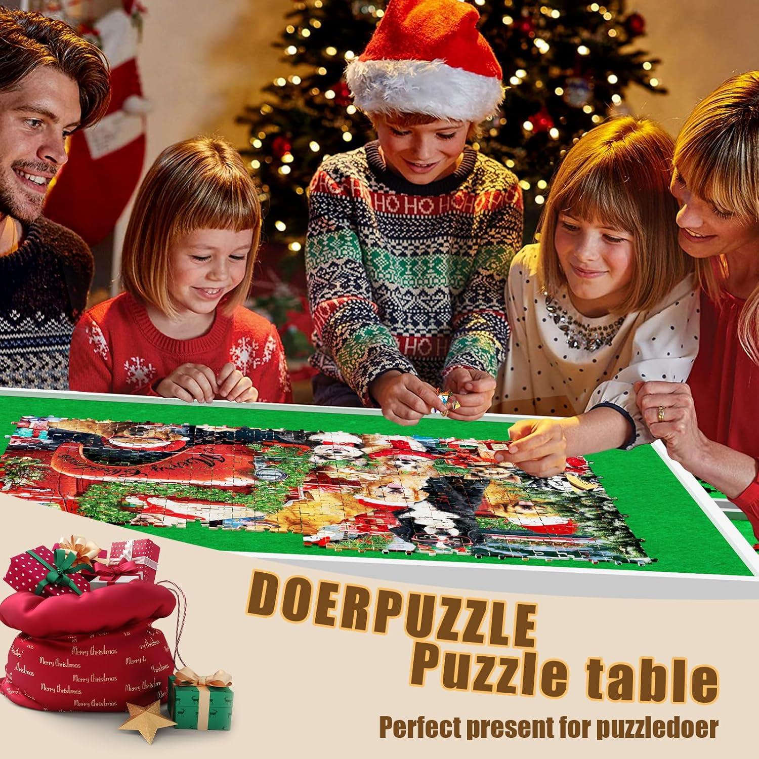 Mesa de Rompecabezas Ajustable Doerpuz 3 en 1 Plegable 88,9x66 cm