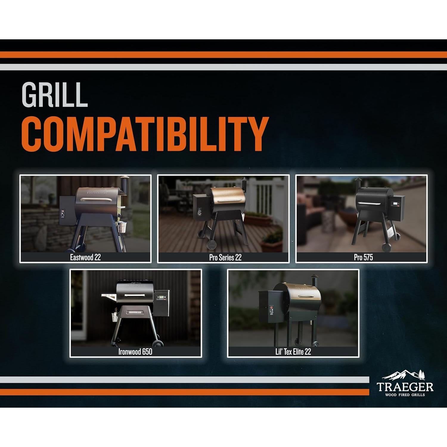 Estante Frontal Plegable Traeger BAC362 para Parrillas Pro 22, 575 e Ironwood 650