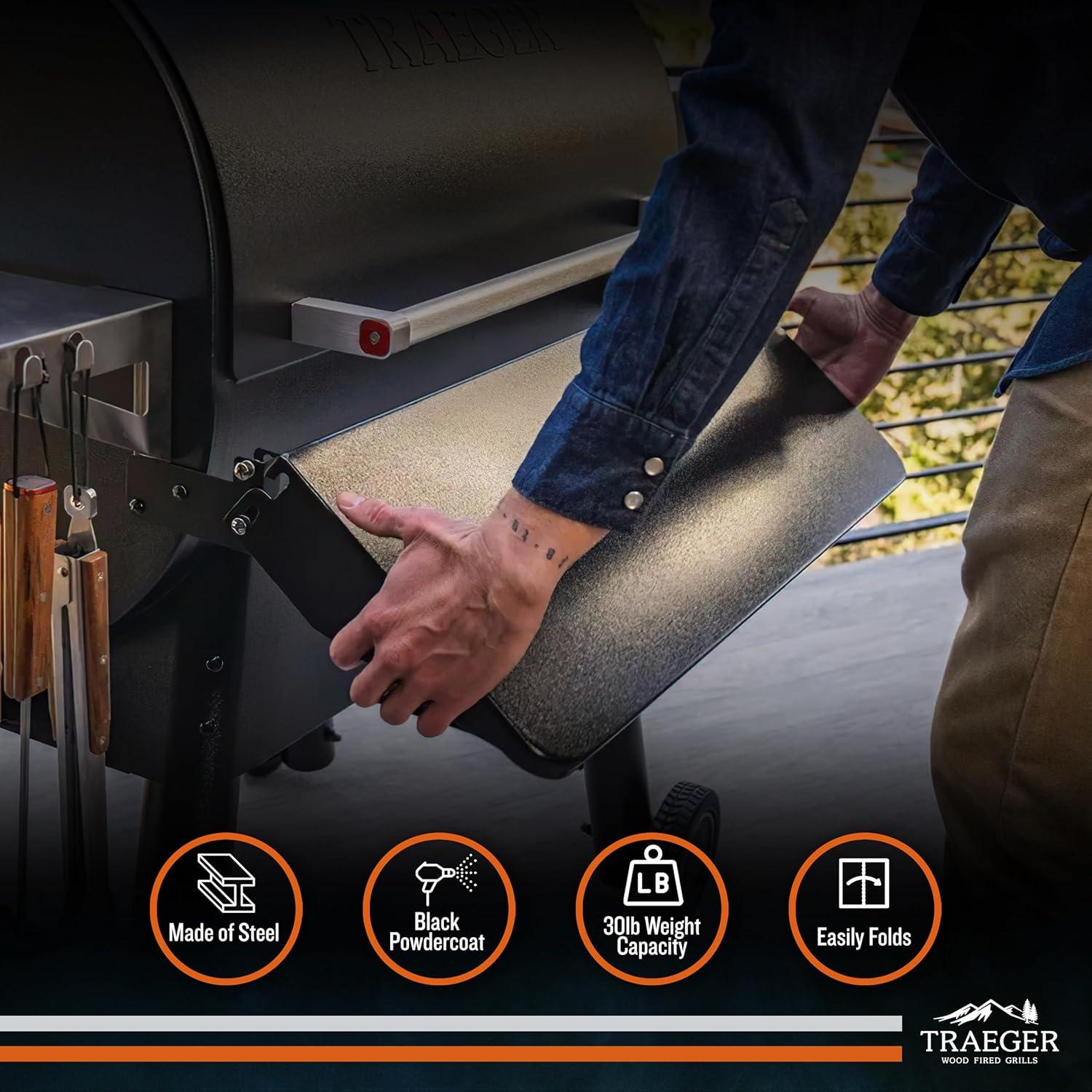 Estante Frontal Plegable Traeger BAC362 para Parrillas Pro 22, 575 e Ironwood 650