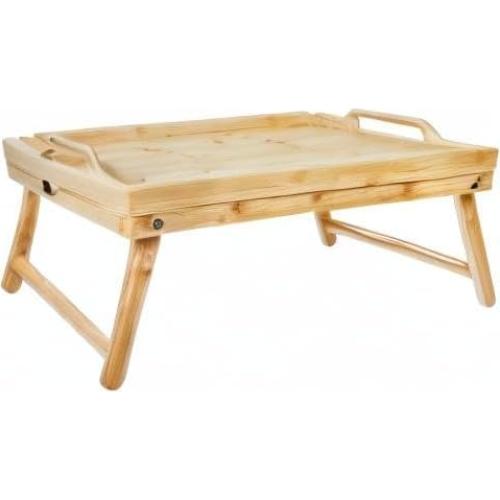 Essential Medical Supply Bamboo Bed and Lap Tray - Extra Large Flip Up Top, Raised Edge, and Handles for Easy Use - Perfect for Eating, Reading or Working in Bed, On a Recliner or in a Wheelchair