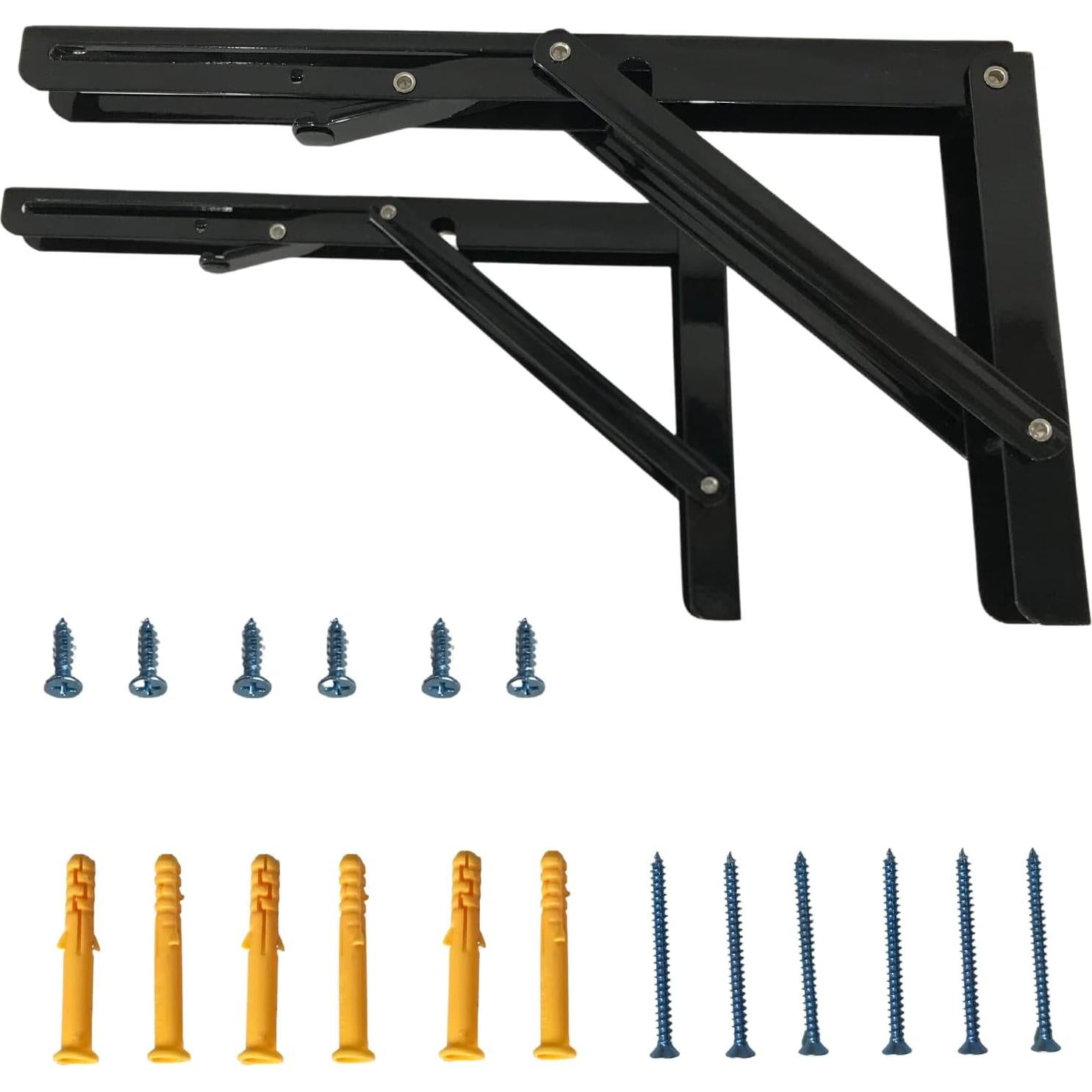 Soportes Plegables de Estante NUXI 30.48 cm Carga 185.97 kg - Paquete de 2