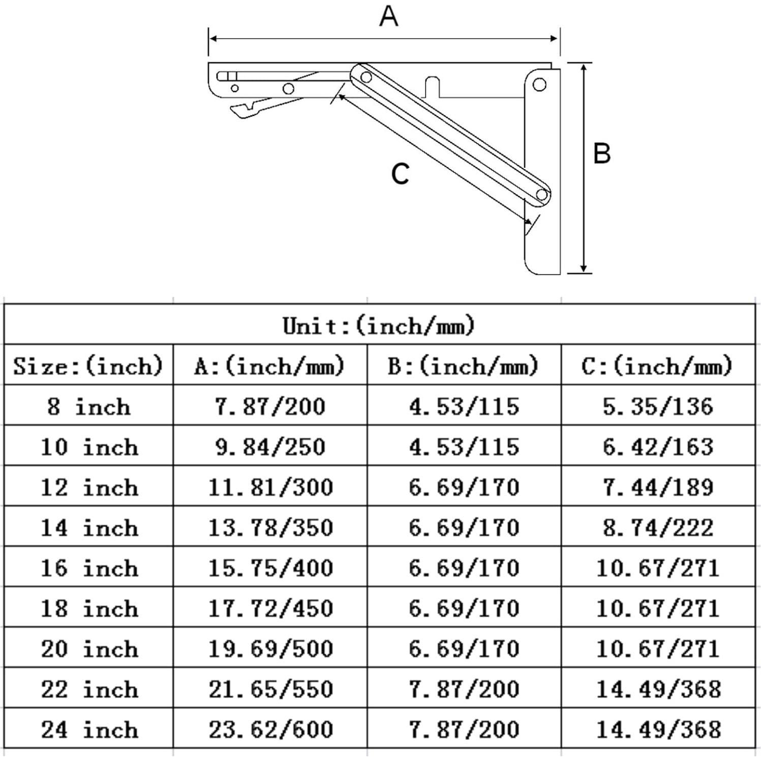 Soportes Plegables de Estante NUXI 30.48 cm Carga 185.97 kg - Paquete de 2