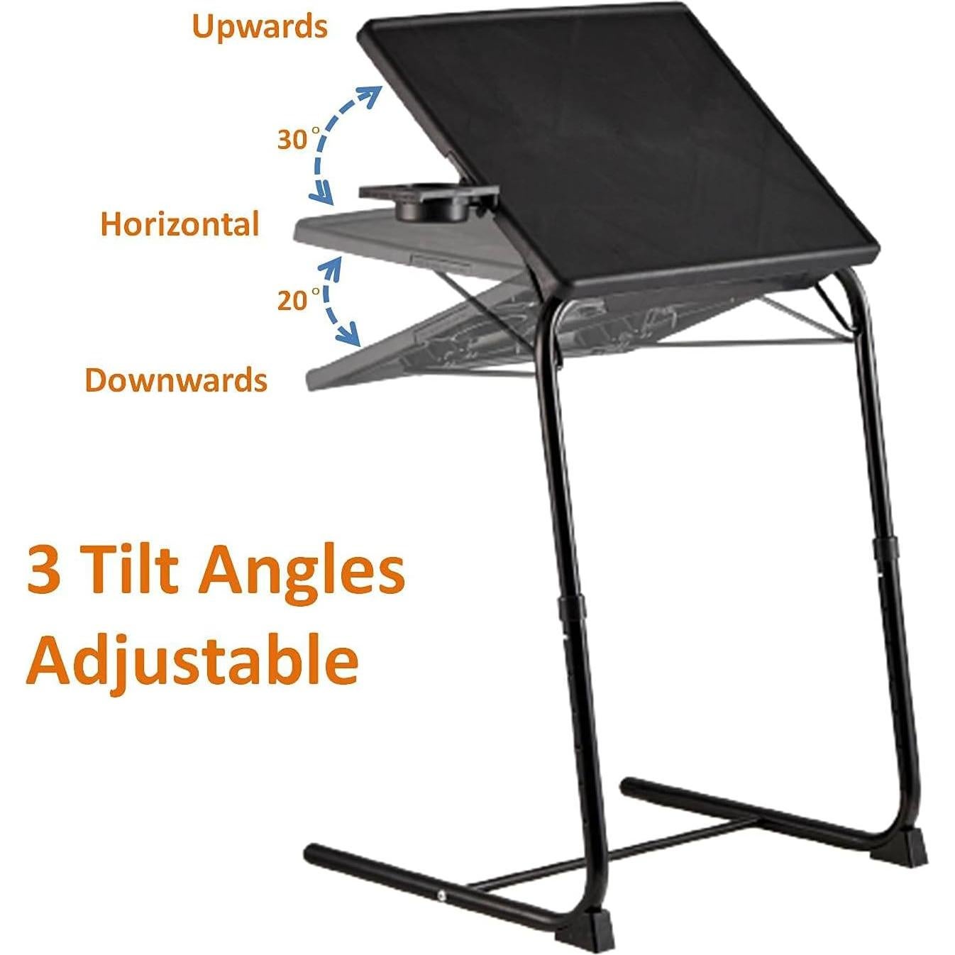 Mesa de bandeja de TV Rubypin ajustable 52.1x39.4cm Negro