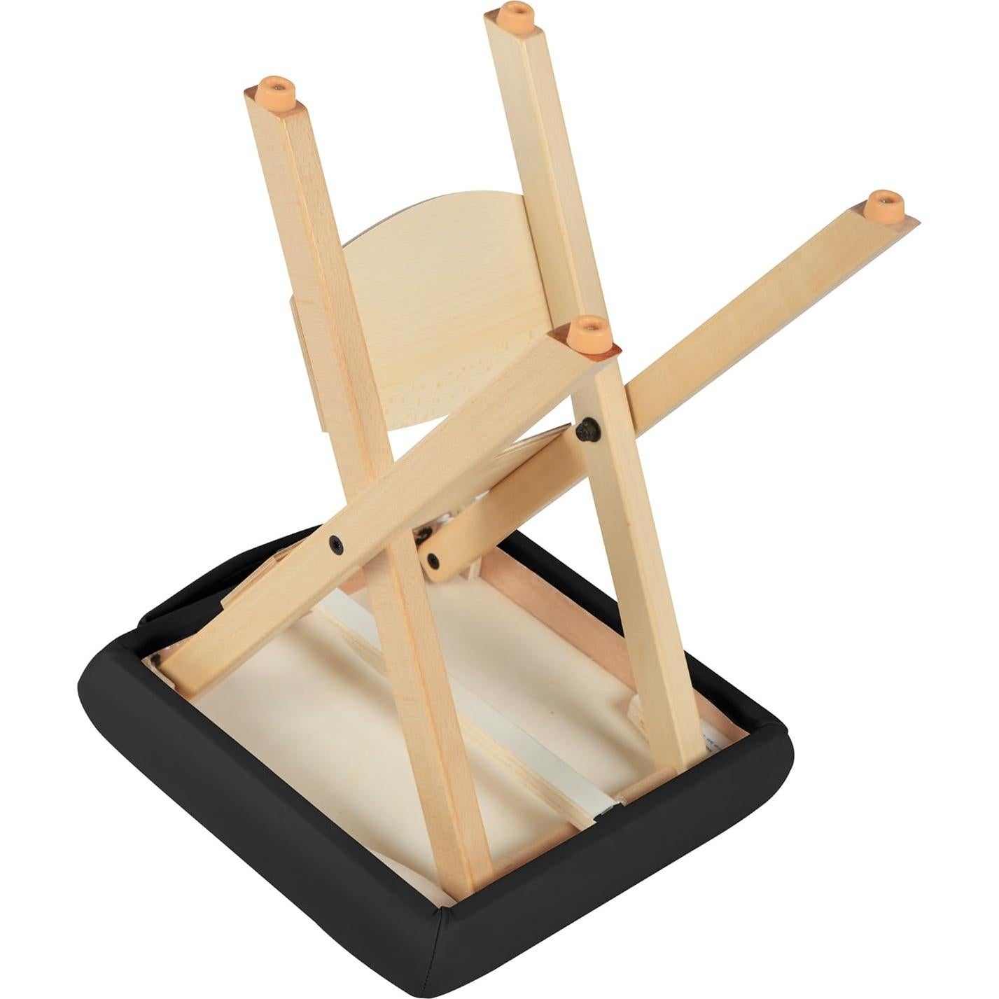 Taburete de Masaje Plegable Master Massage, Madera Negra, 2.27 kg