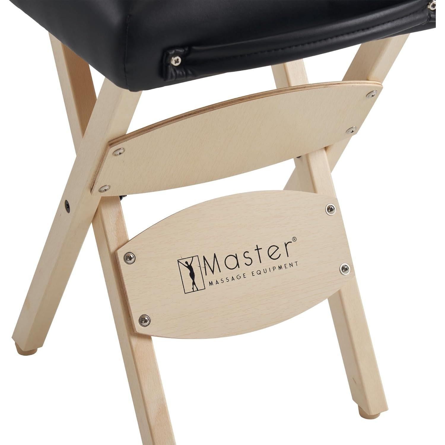 Taburete de Masaje Plegable Master Massage, Madera Negra, 2.27 kg