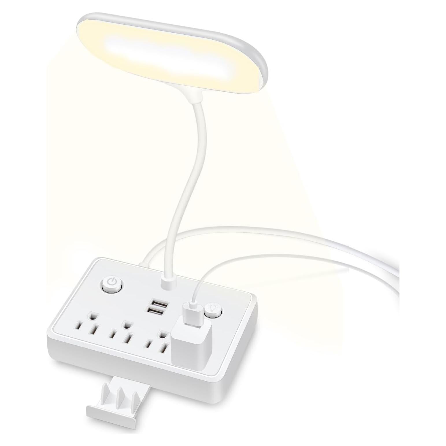 Lámpara de Escritorio LED Romatico con 2 USB y 4 Salidas AC