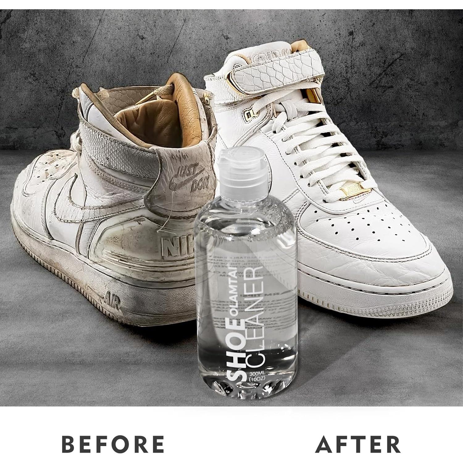 Kit Limpiador de Zapatos OLAMTAI 10Oz (0.28L) con 3 Cepillos