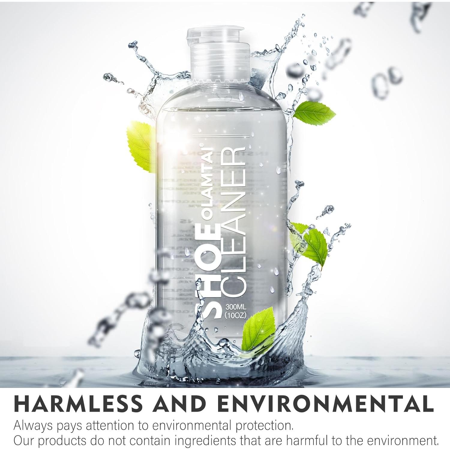 Kit Limpiador de Zapatos OLAMTAI 10Oz (0.28L) con 3 Cepillos