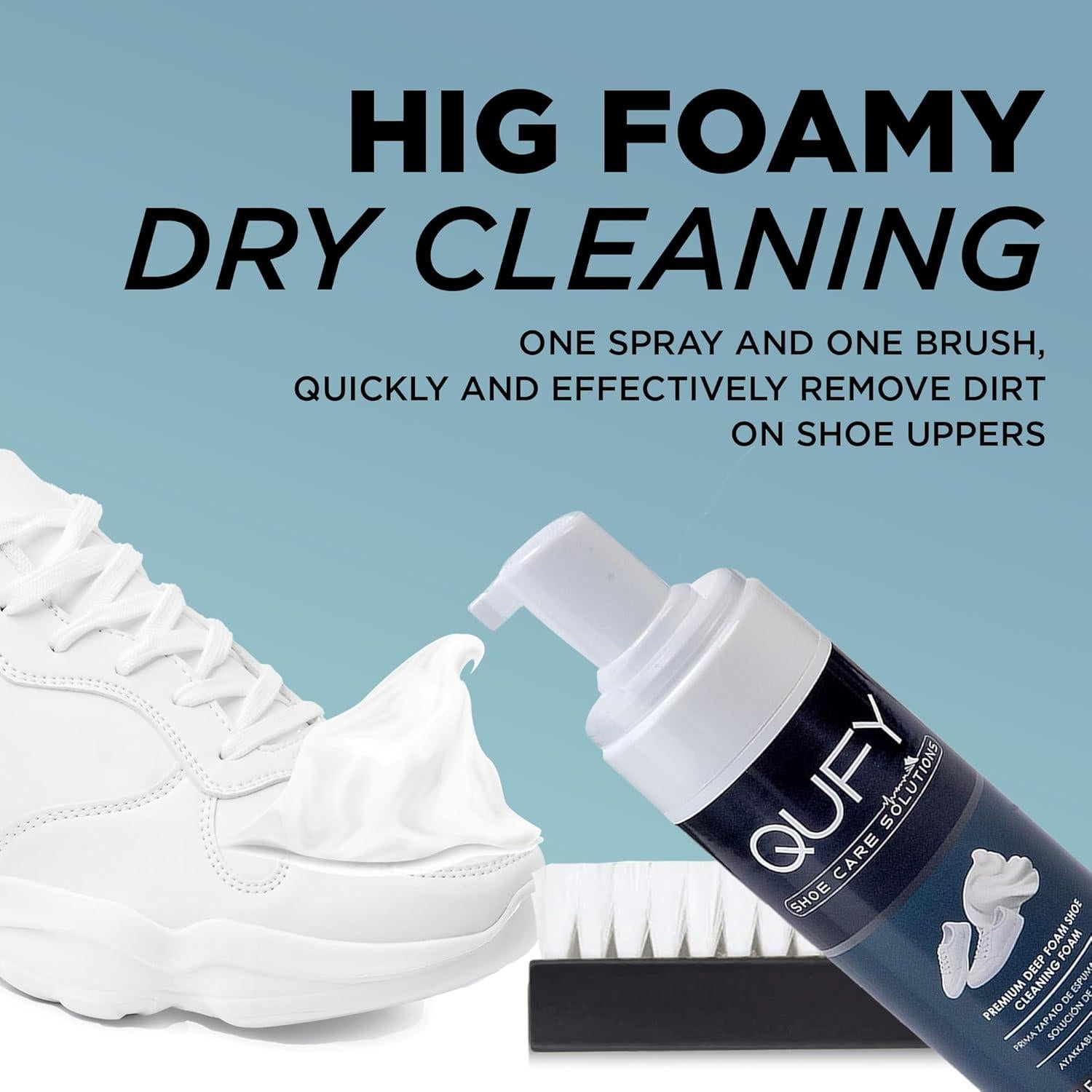 Kit de Cuidado de Zapatos QUFY 3en1 - Limpiador, Cepillo y Paño