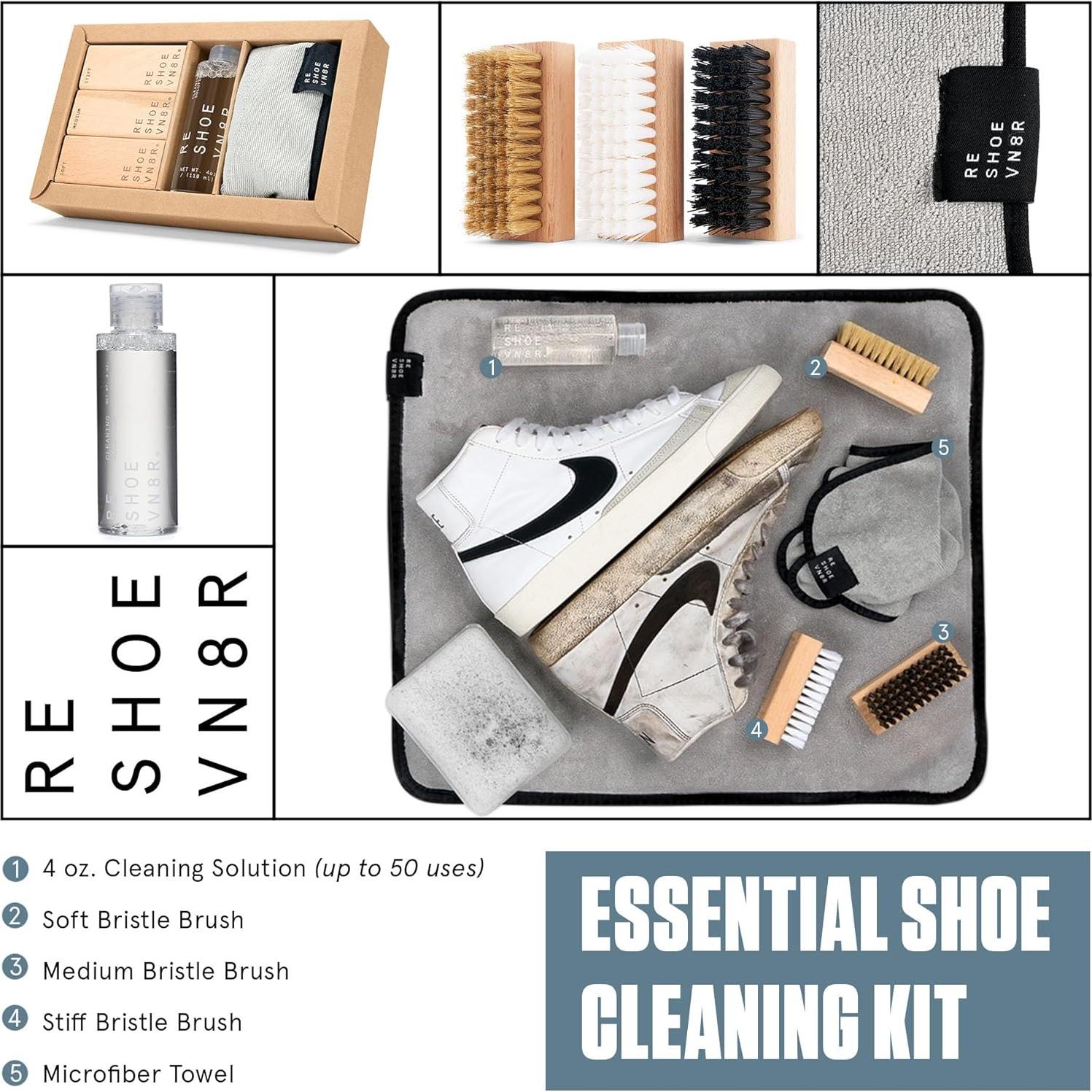 Kit de Limpieza Reshoevn8r para Zapatillas - 118ml, 3 Cepillos