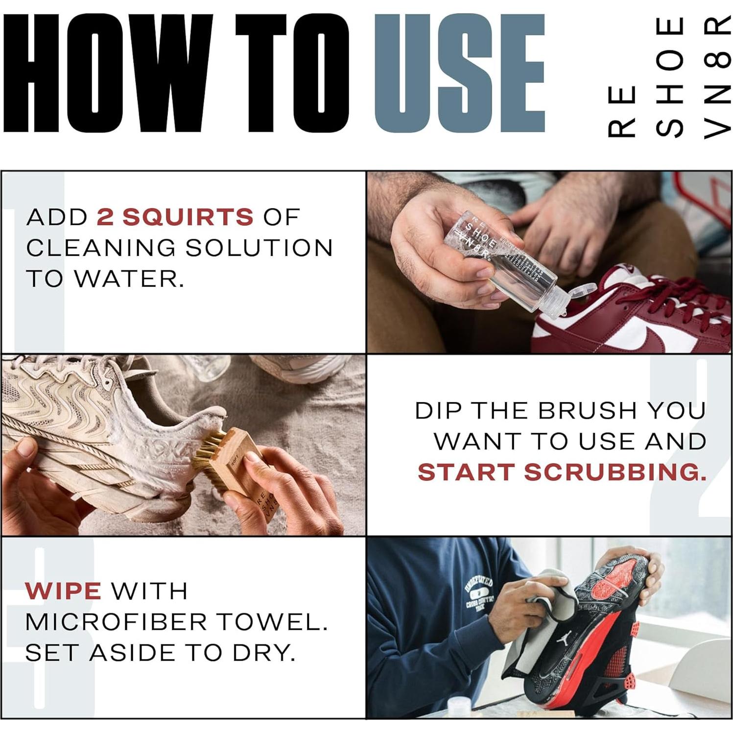 Kit de Limpieza Reshoevn8r para Zapatillas - 118ml, 3 Cepillos