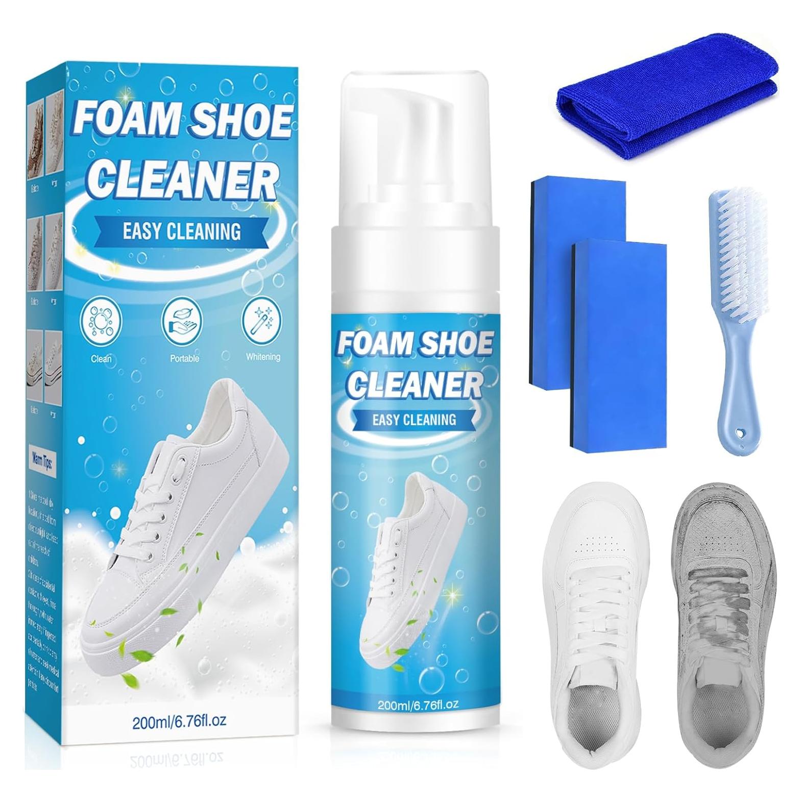 Kit de Limpiador de Zapatos YKDILYHH 200ml con Cepillo y Toalla