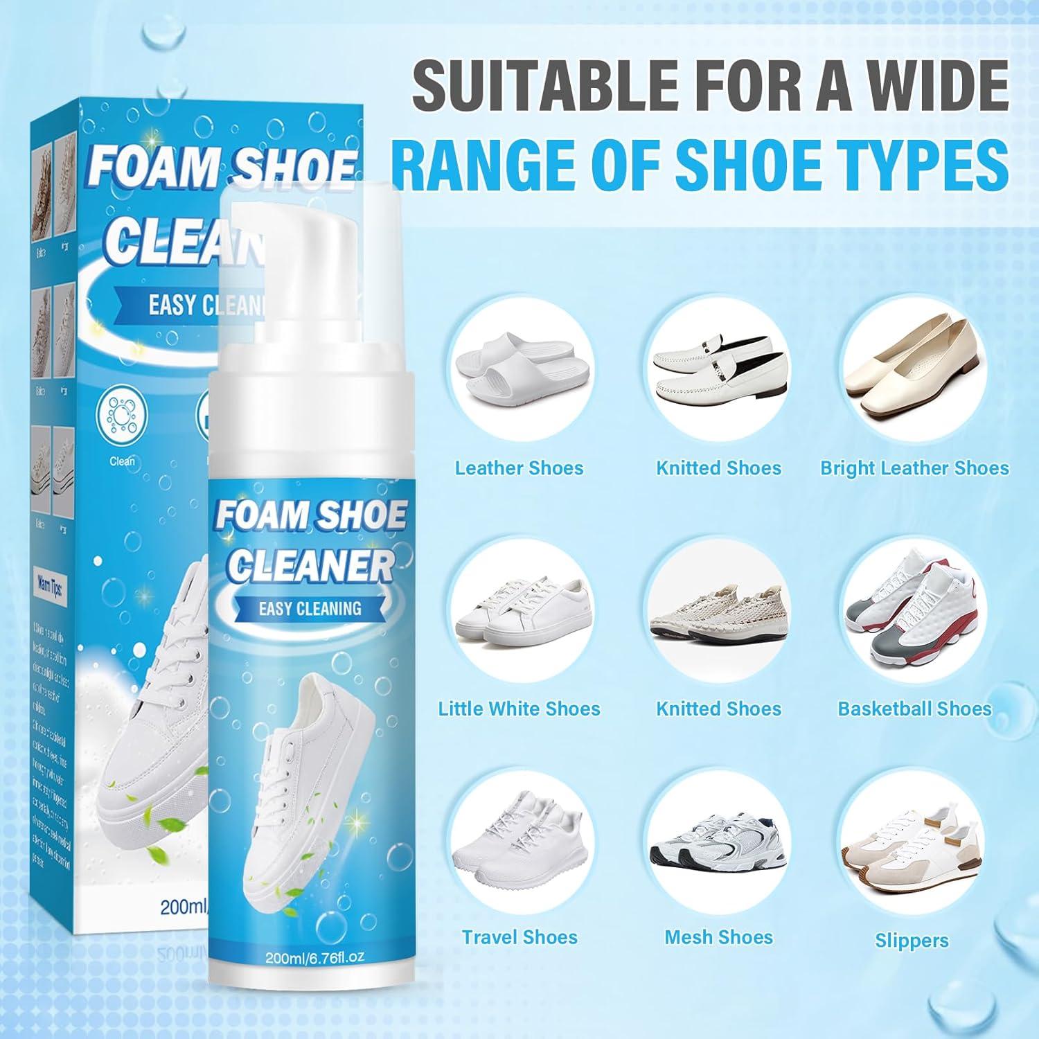 Kit de Limpiador de Zapatos YKDILYHH 200ml con Cepillo y Toalla