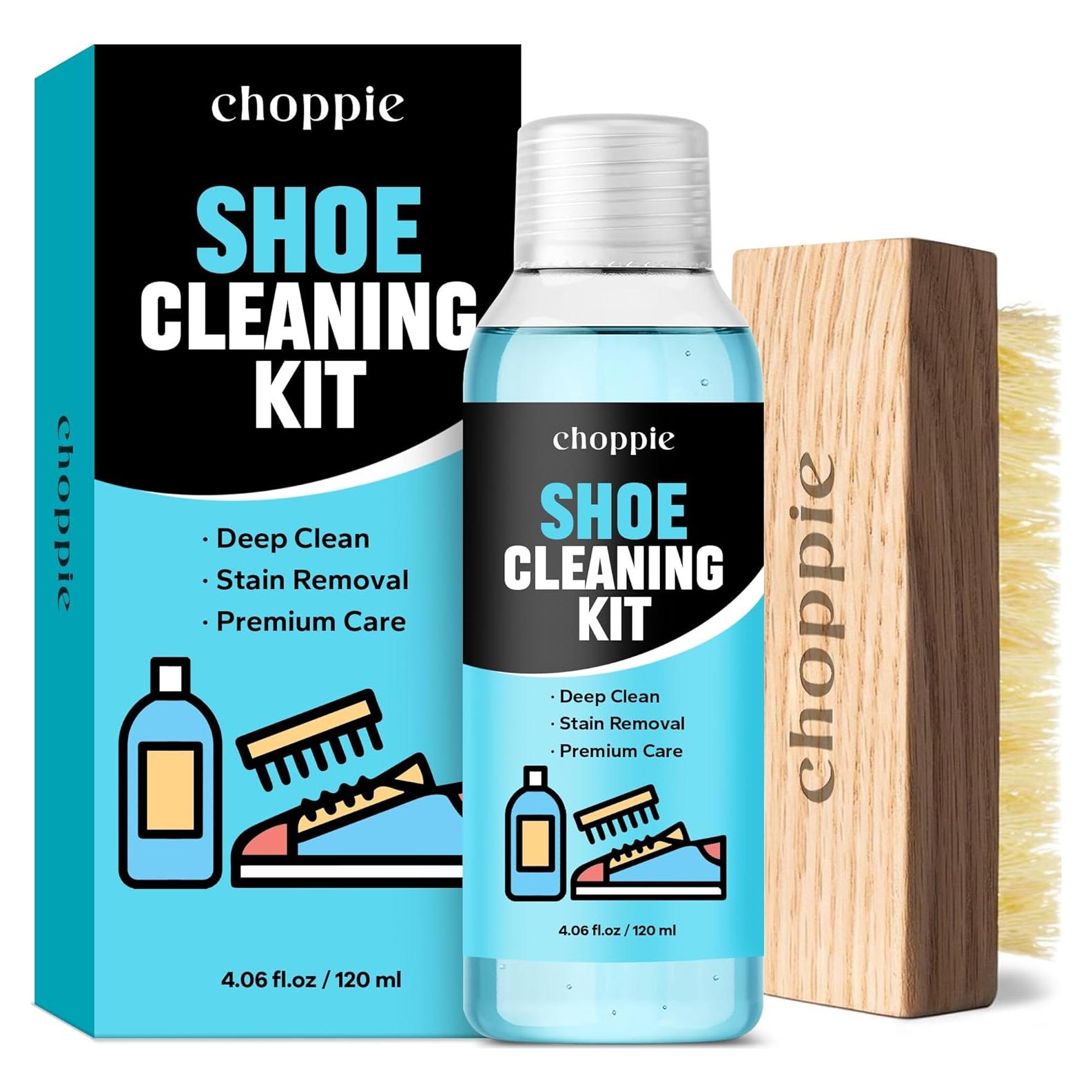 Kit de Limpieza de Zapatos Choppie 120 ml + Cepillo - Ecológico
