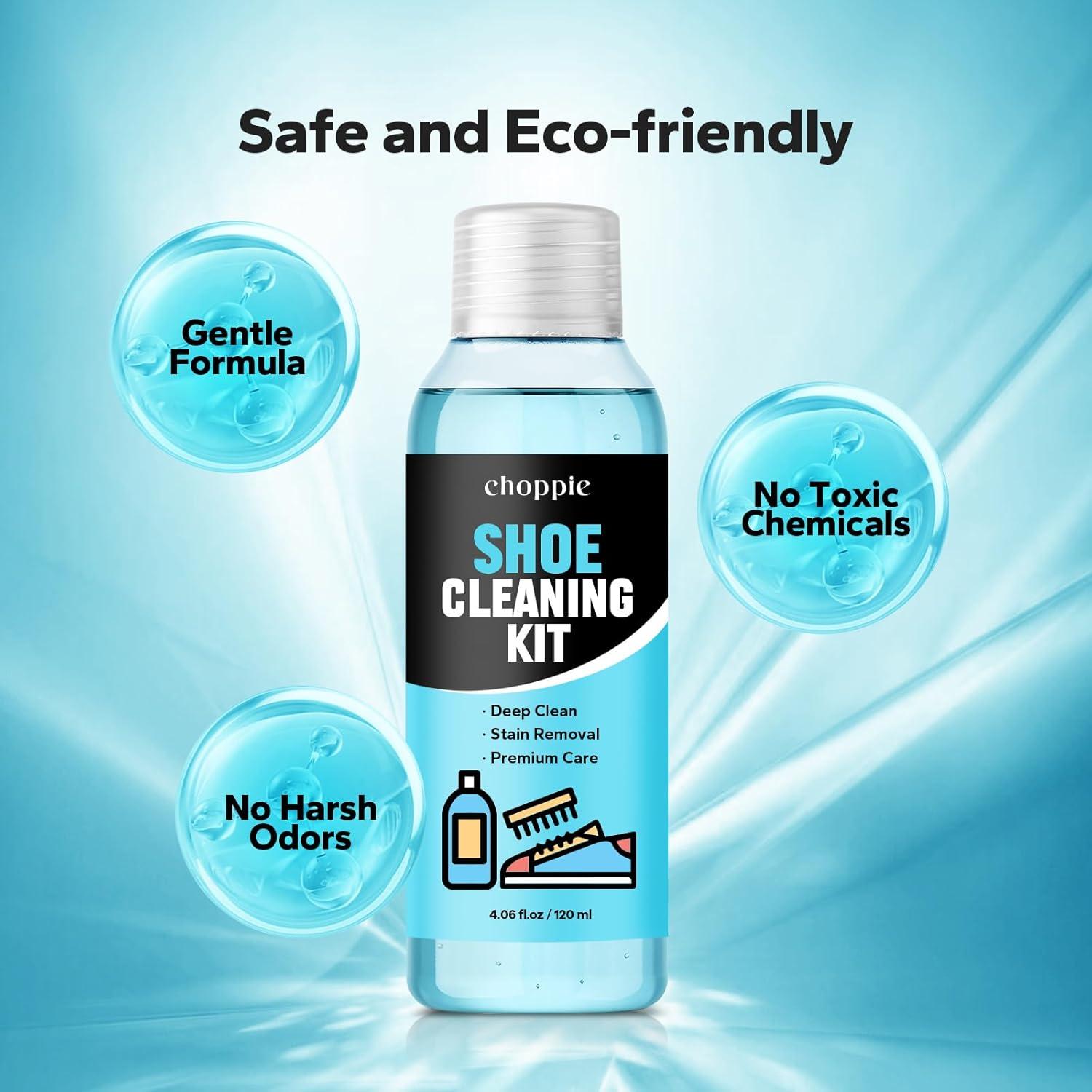 Kit de Limpieza de Zapatos Choppie 120 ml + Cepillo - Ecológico